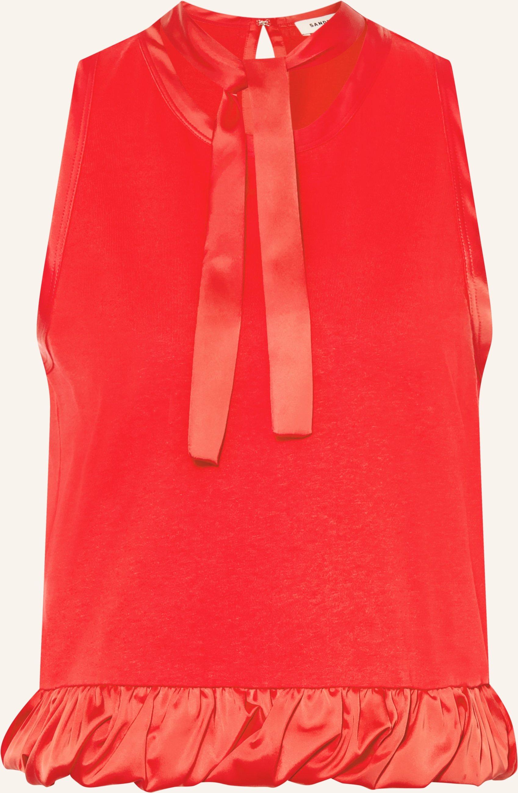Sandro Top Im Materialmix Mit Schluppe rot