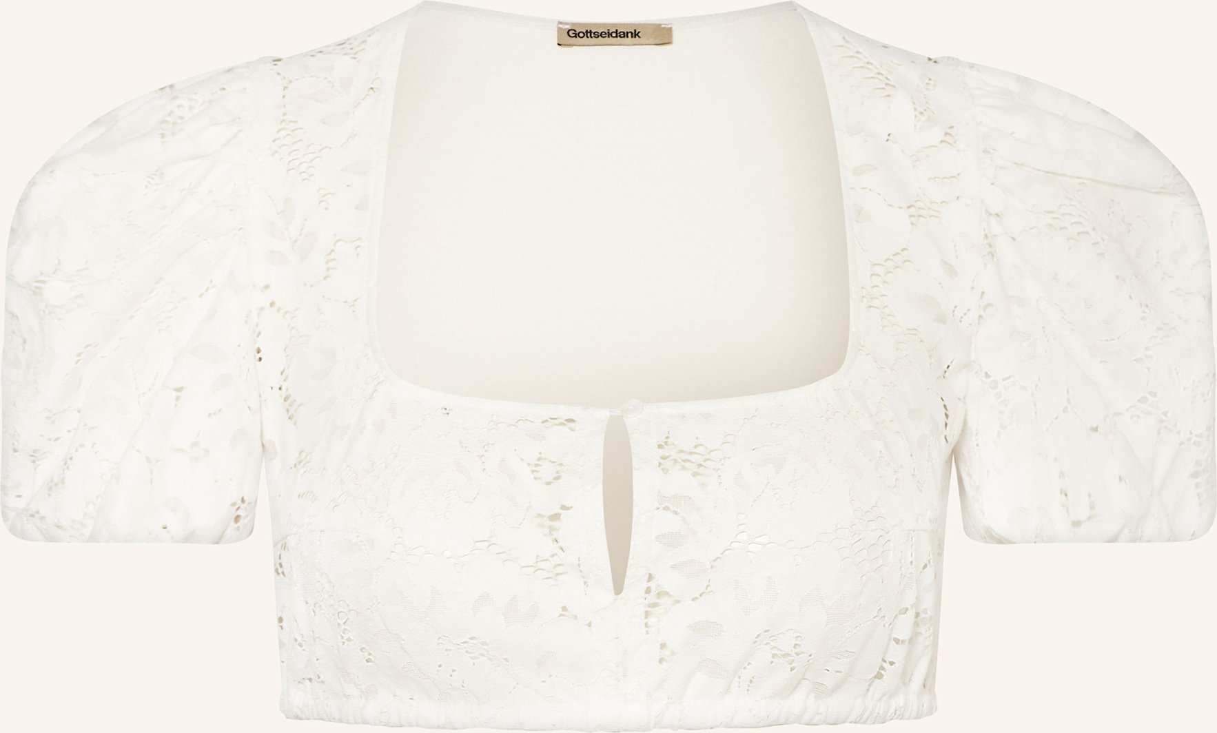 Gottseidank Dirndlbluse Irma Im Materialmix weiss