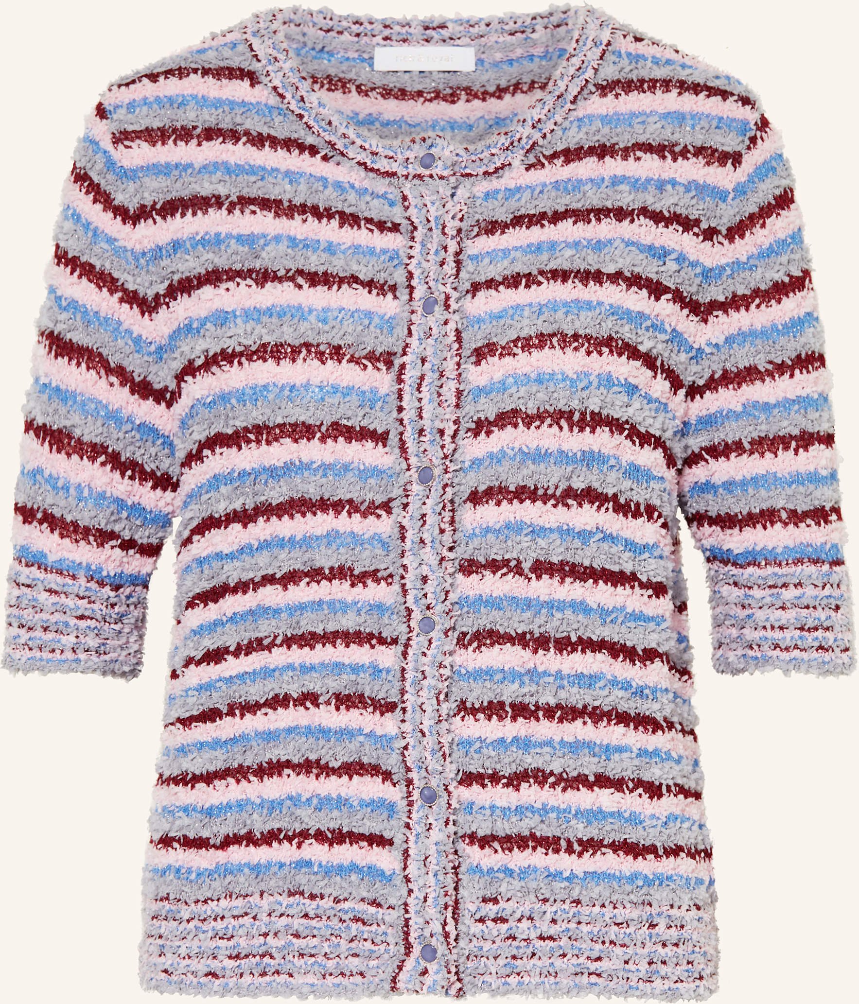 Rich & Royal Strickjacke Mit Glitzergarn Und 3/4-Arm rosa