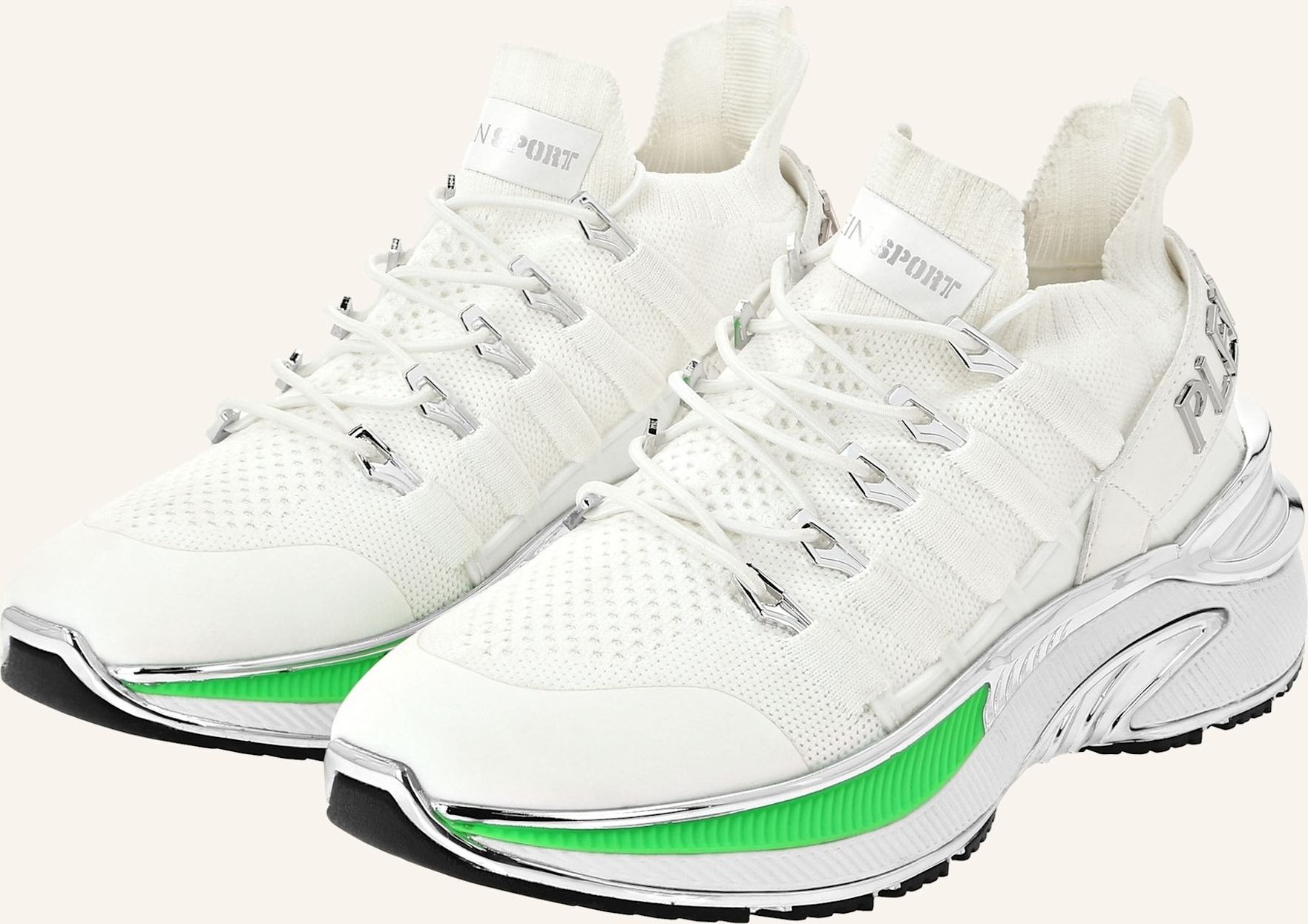 Plein Sport Runner Sneaker Chrome Surfer weiss