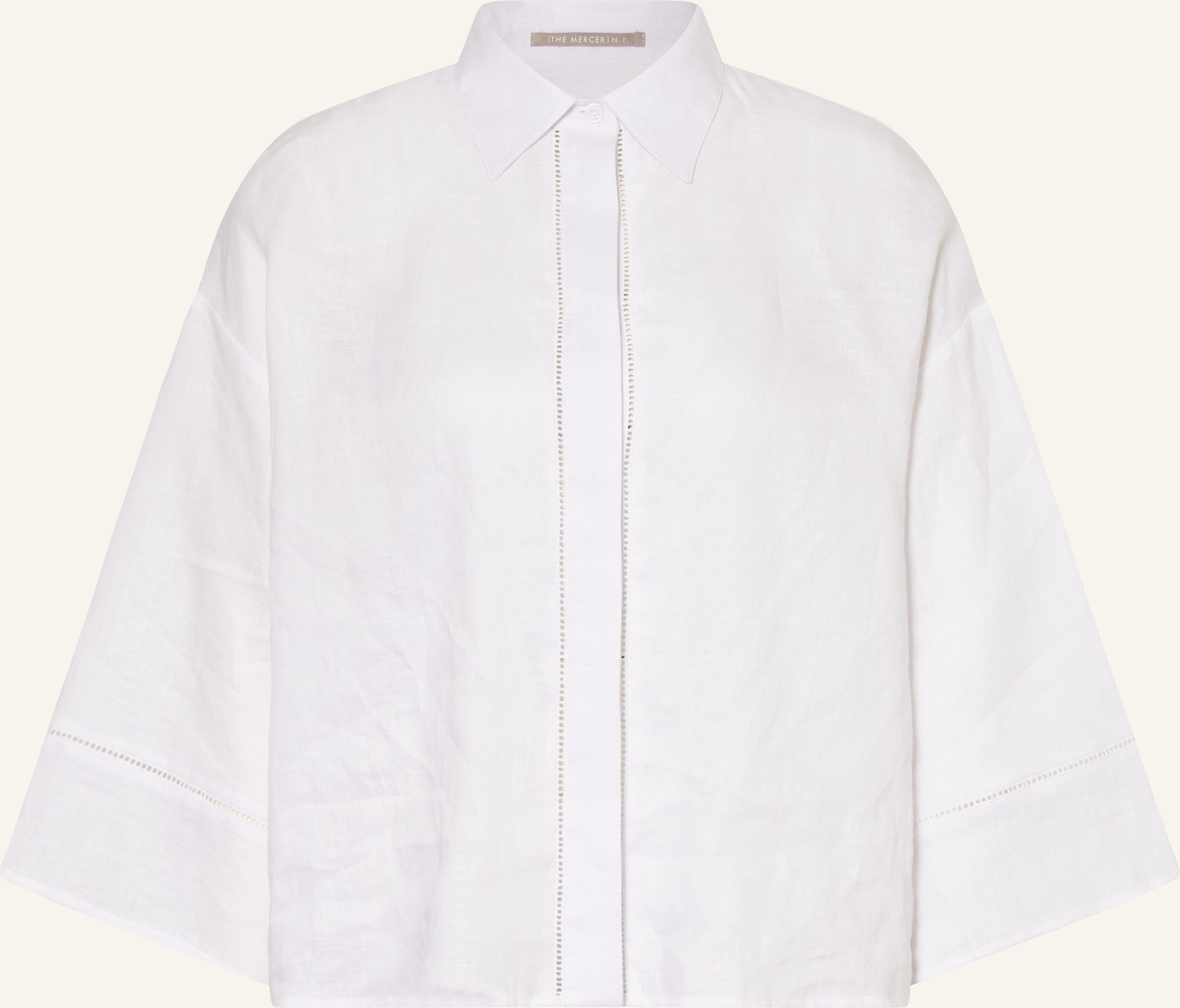(The Mercer) N.Y. Hemdbluse Aus Leinen Mit 3/4-Arm weiss