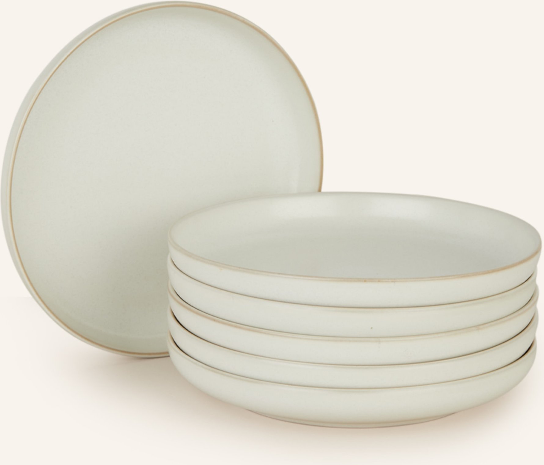 Ferm Living 6er-Set Dessertteller Sekki weiss