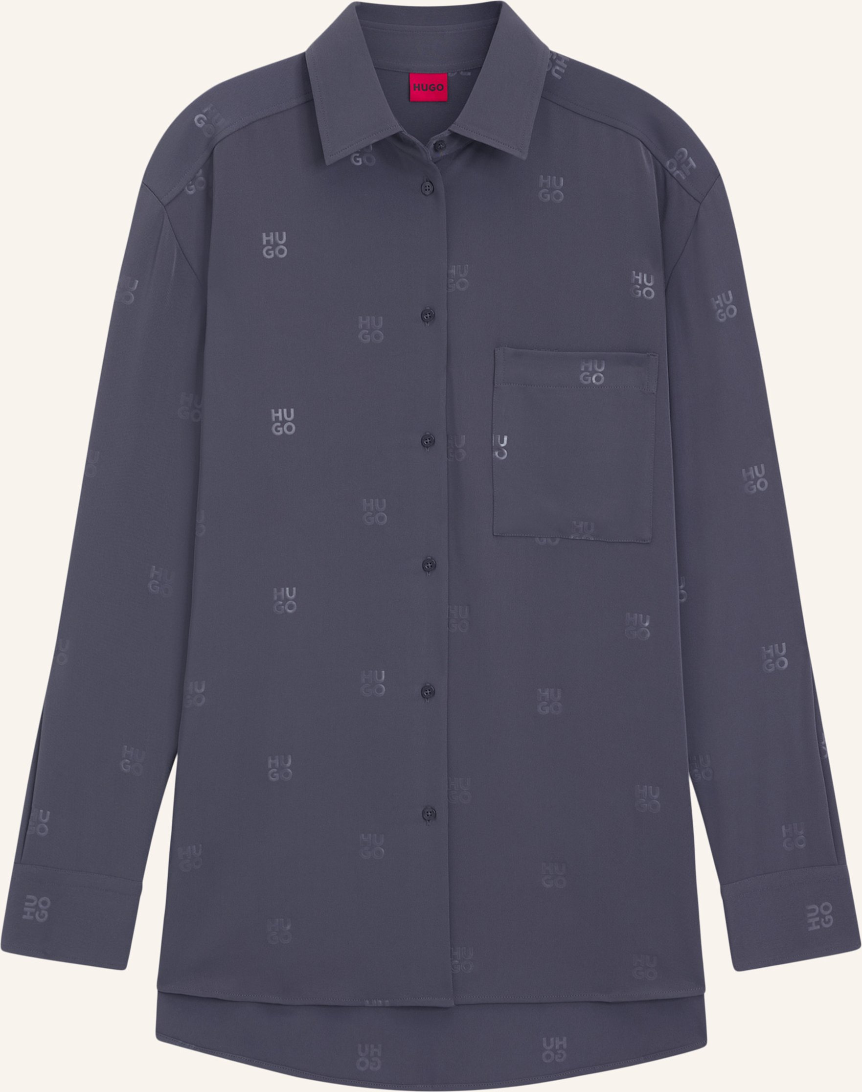 Hugo Business Bluse Elodina Oversize Fit beige