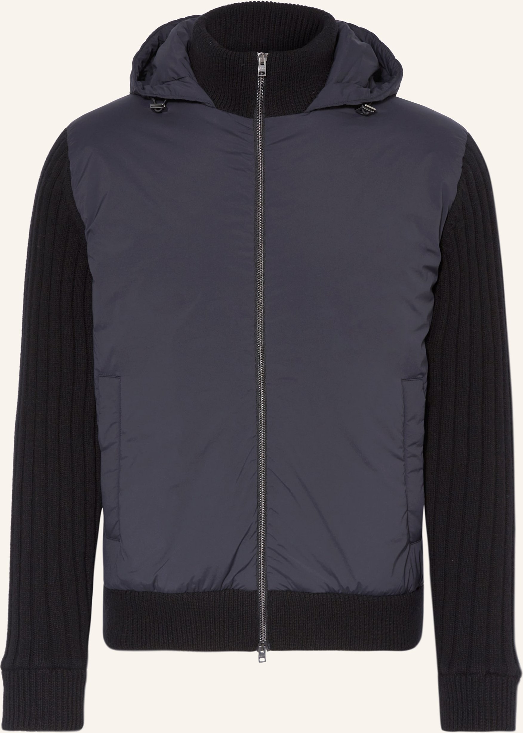 Thumbnail - Herno Strickjacke Im Materialmix schwarz