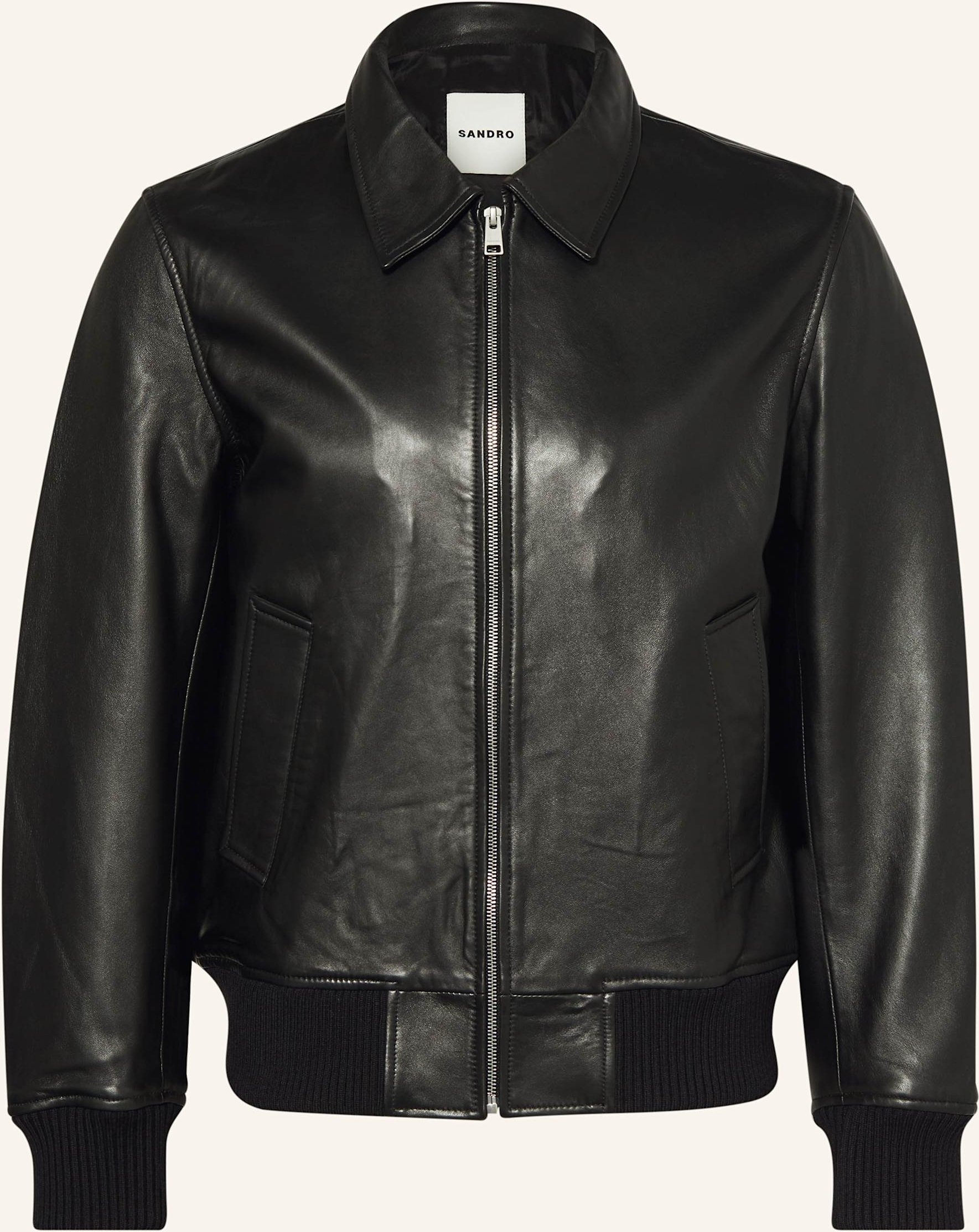 Sandro Lederjacke schwarz