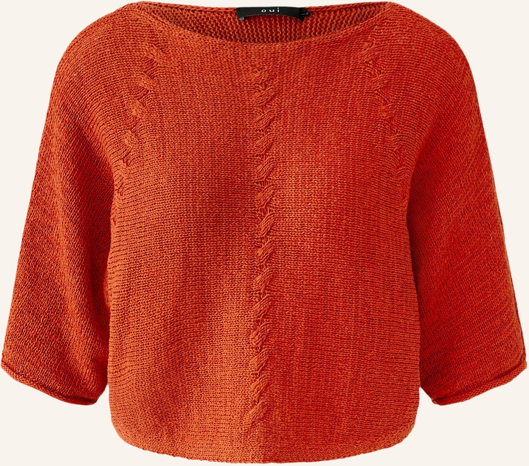 Oui Strickshirt Mit 3/4-Arm rot
