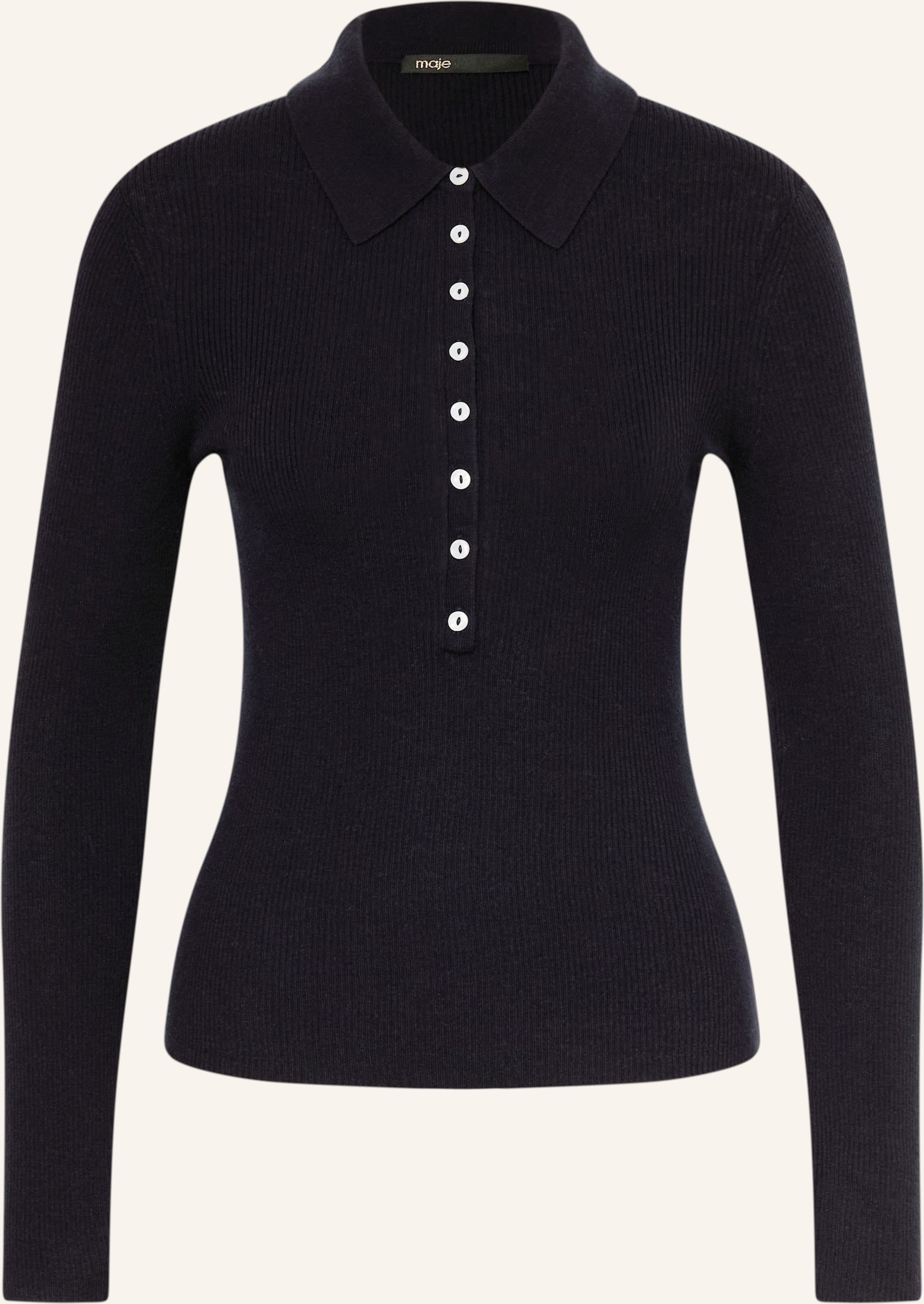 Maje Strick-Poloshirt blau