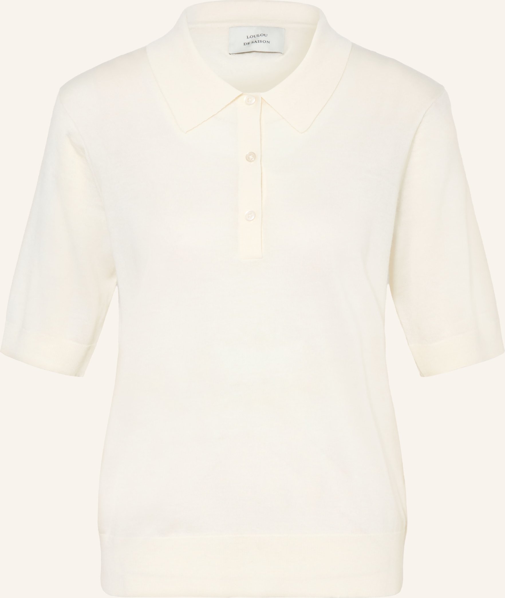 Loulou De Saison Strick-Poloshirt Migo Aus Cashmere weiss