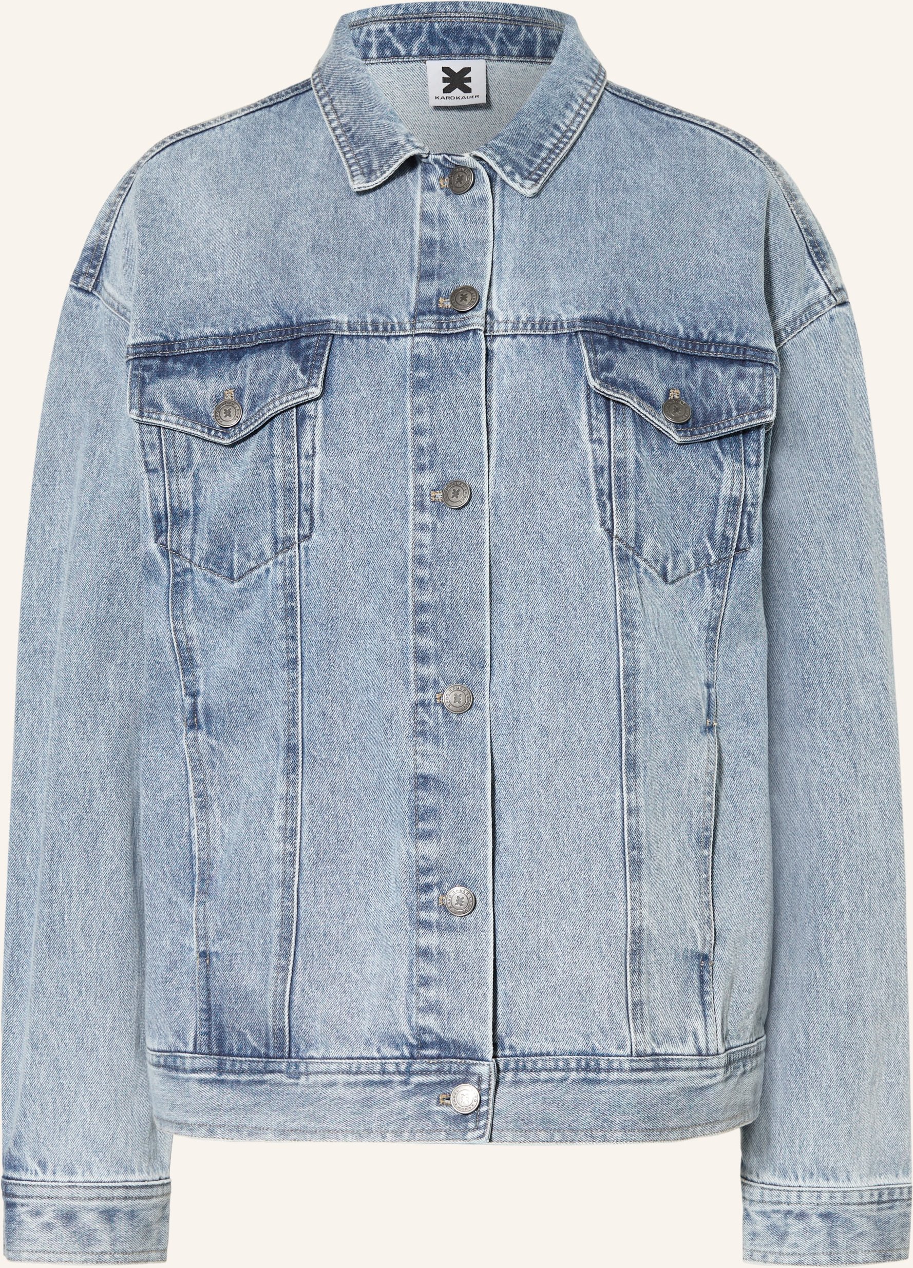 Karo Kauer Jeansjacke blau