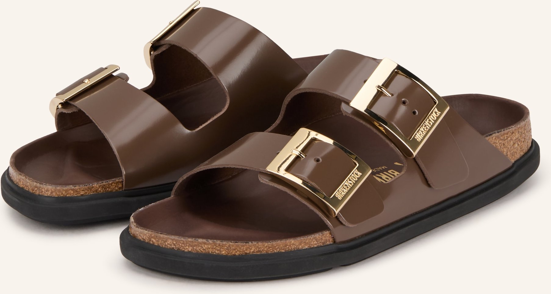 Birkenstock Pantoletten Arizona Droplet Buckle braun