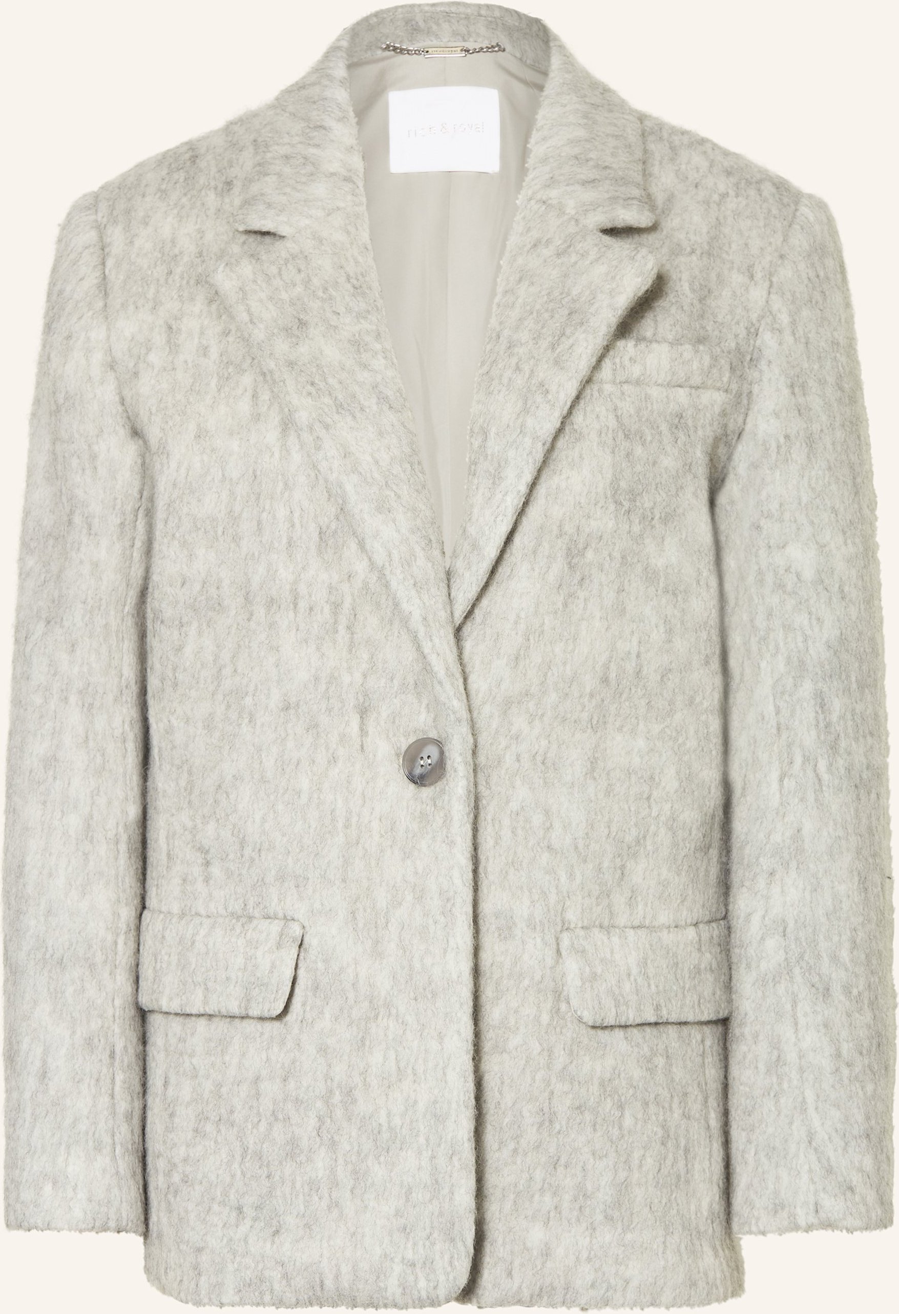 Rich & Royal Kunstfell-Blazer grau