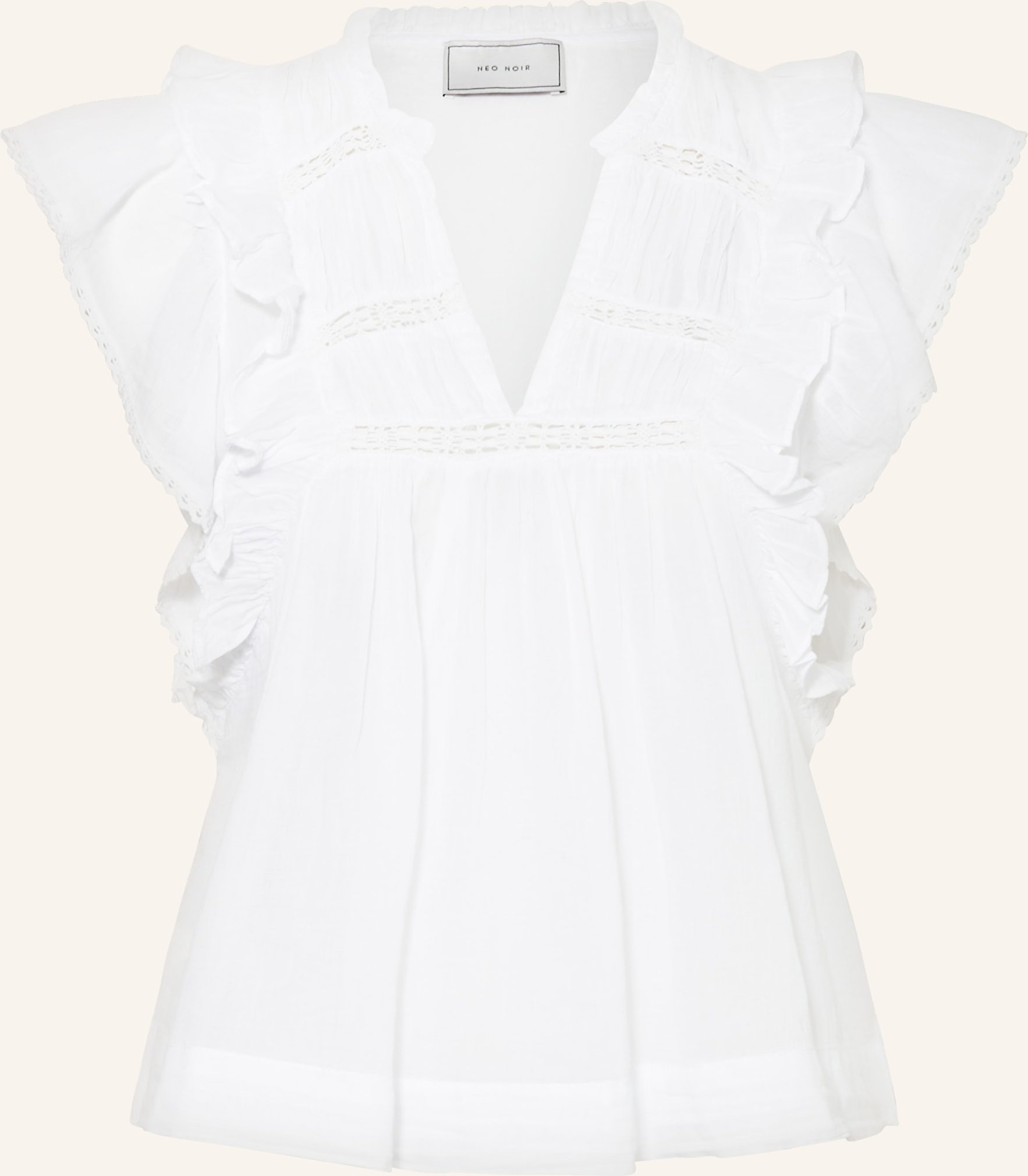 Neo Noir Blusentop Jayla Mit Spitze Und Rüschen weiss
