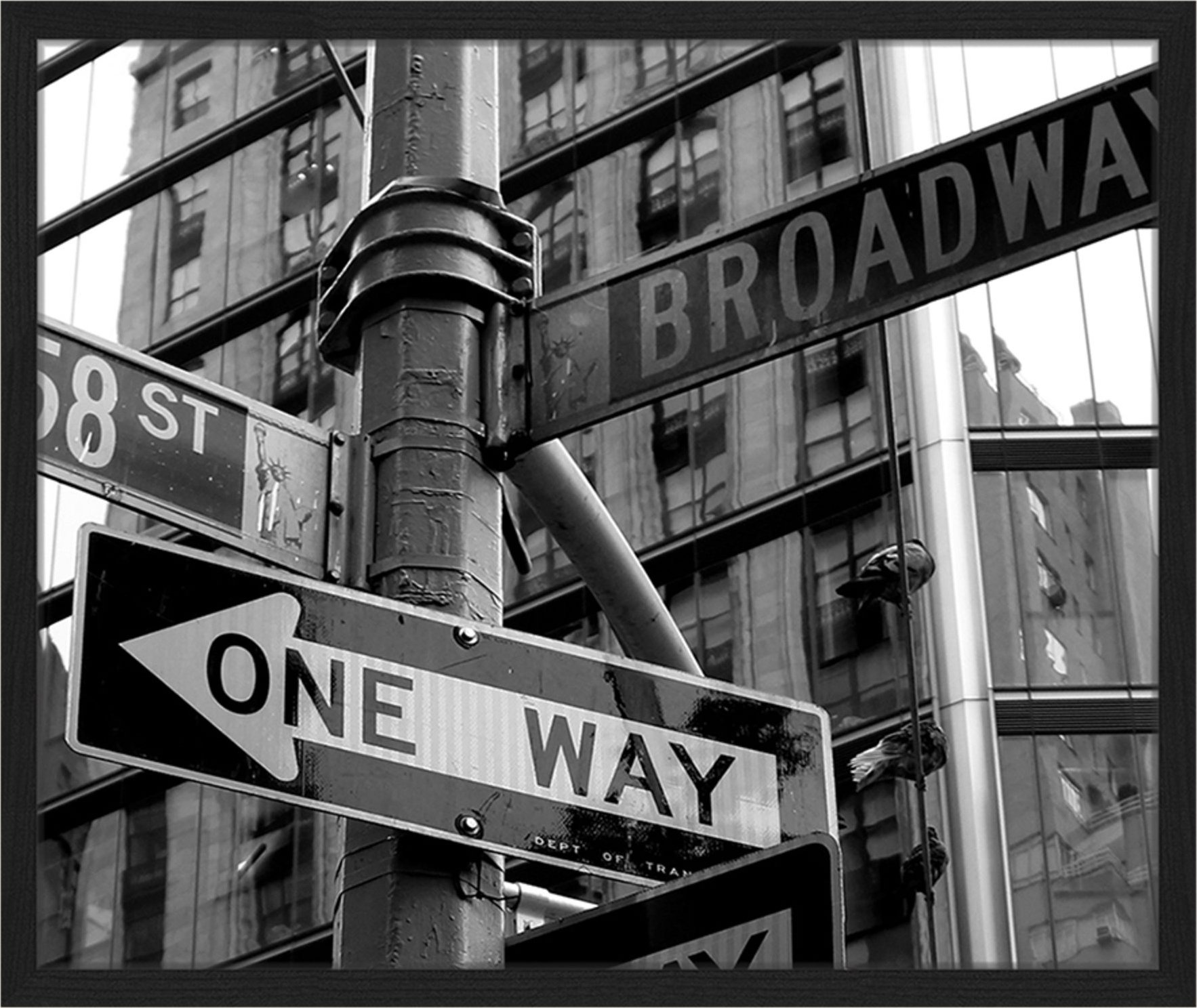 Jacob Baden Wandbild Überfülltes Straßenschild Mit Rahmen schwarz