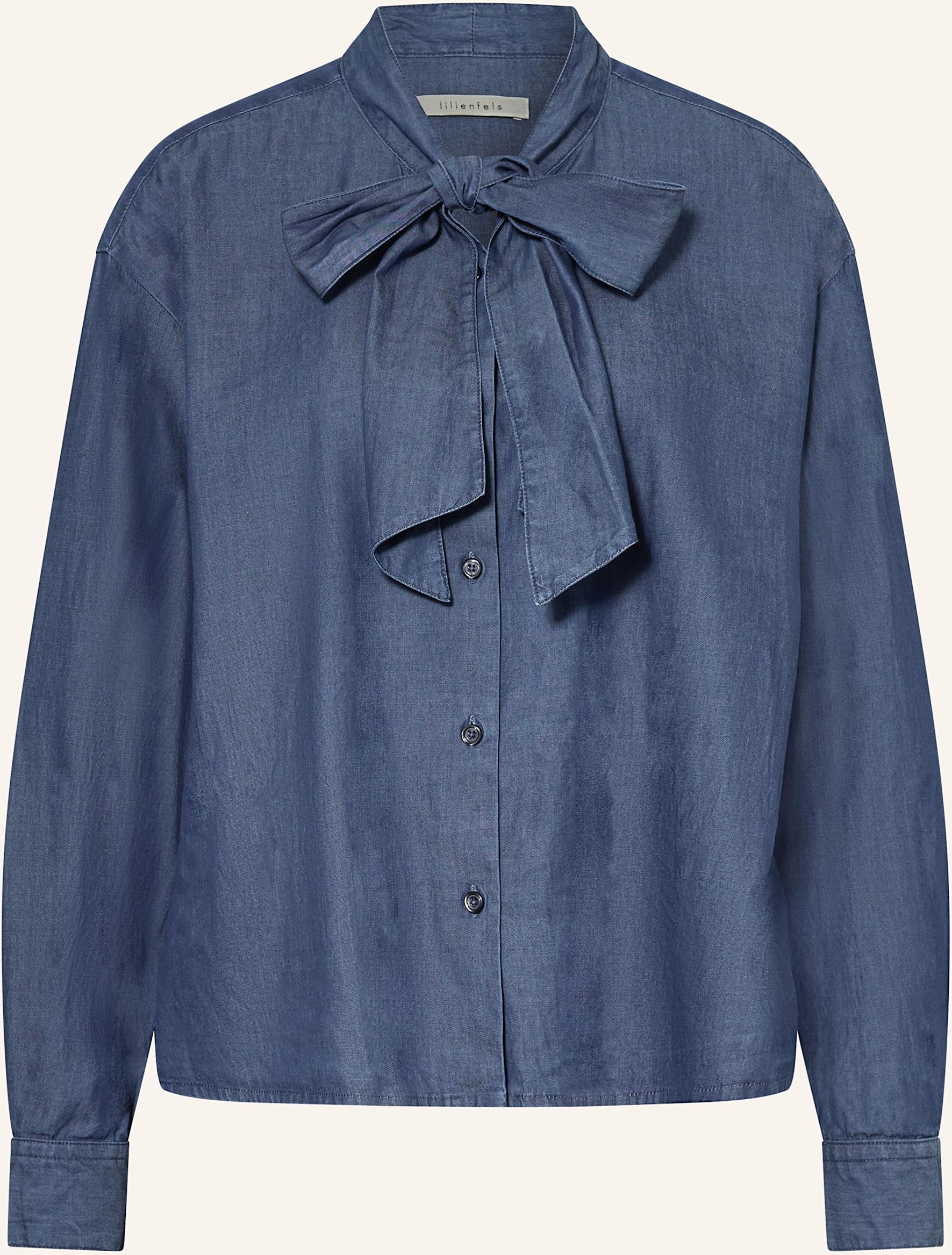 Thumbnail - Lilienfels Jeansbluse Mit Schluppe blau