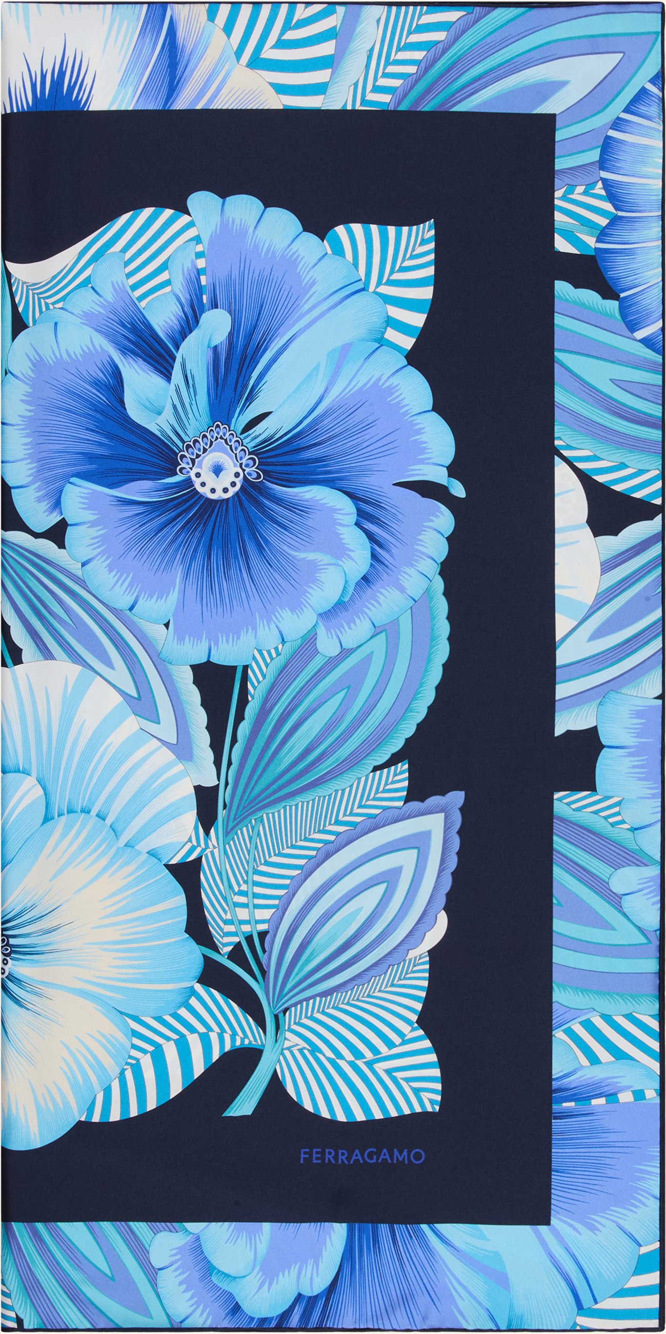 Ferragamo Seidentuch blau