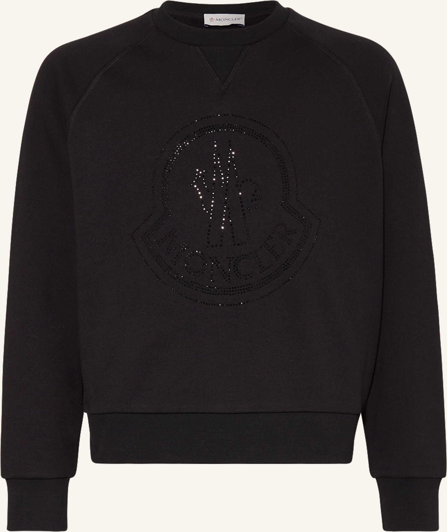 Moncler Enfant Sweatshirt Mit Schmucksteinen schwarz