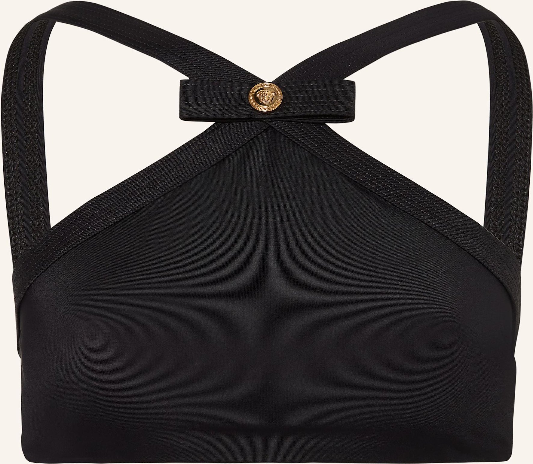 Versace High-Neck-Bikini-Top schwarz
