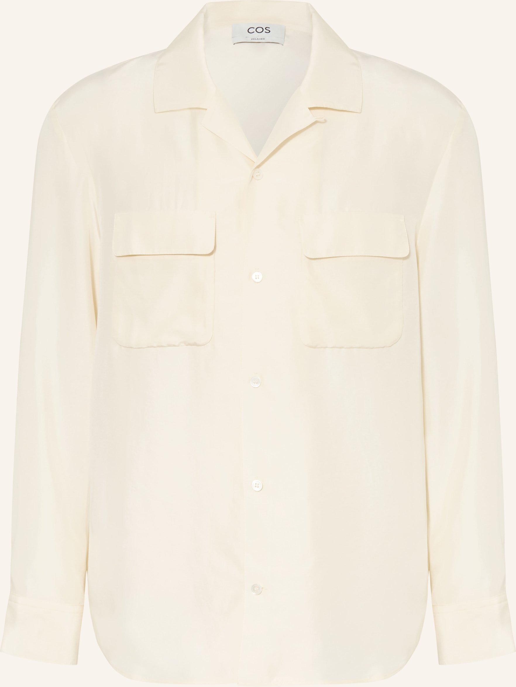 Cos Resorthemd Comfort Fit Aus Seide gelb