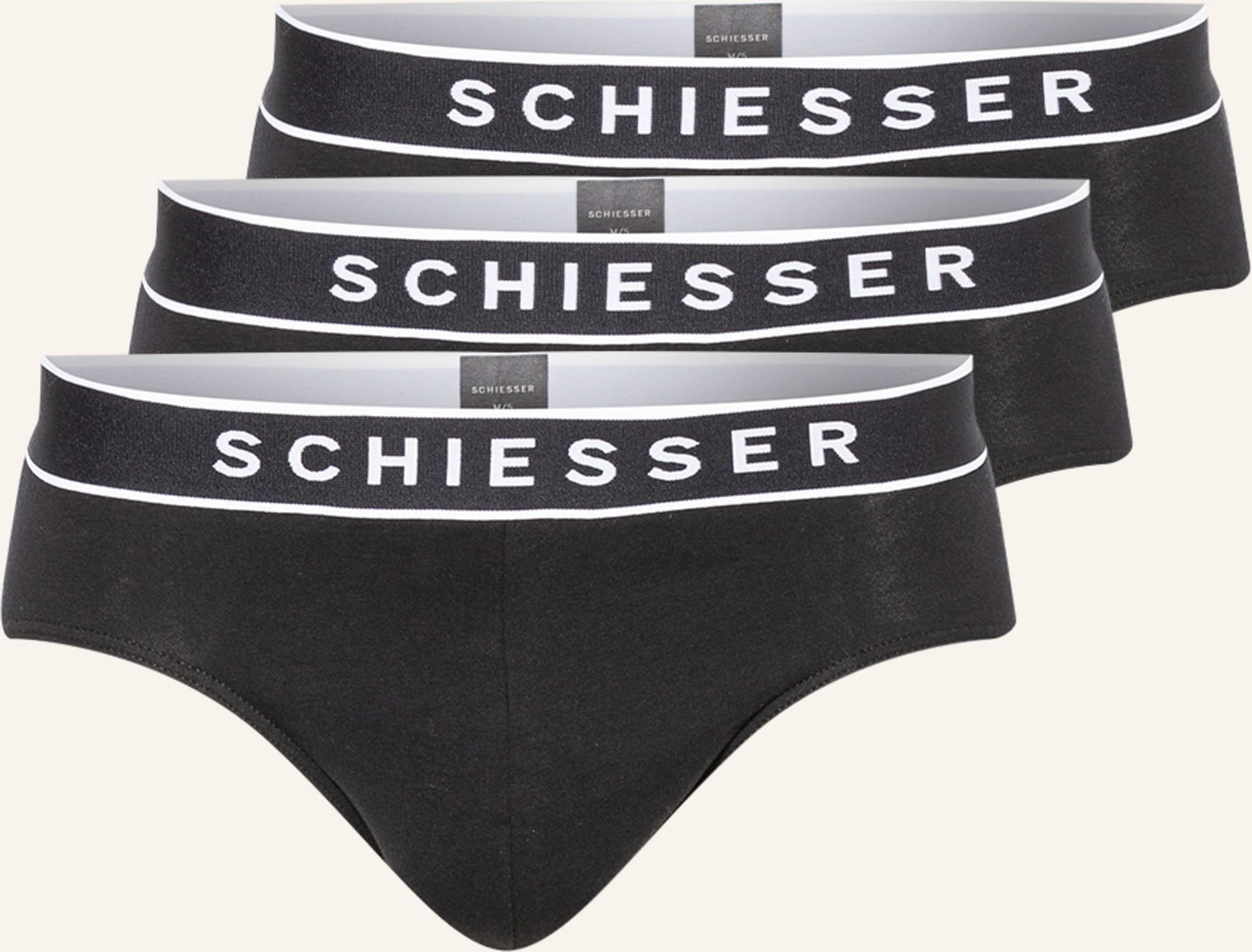 Schiesser 3er-Pack Slips 95/5 schwarz