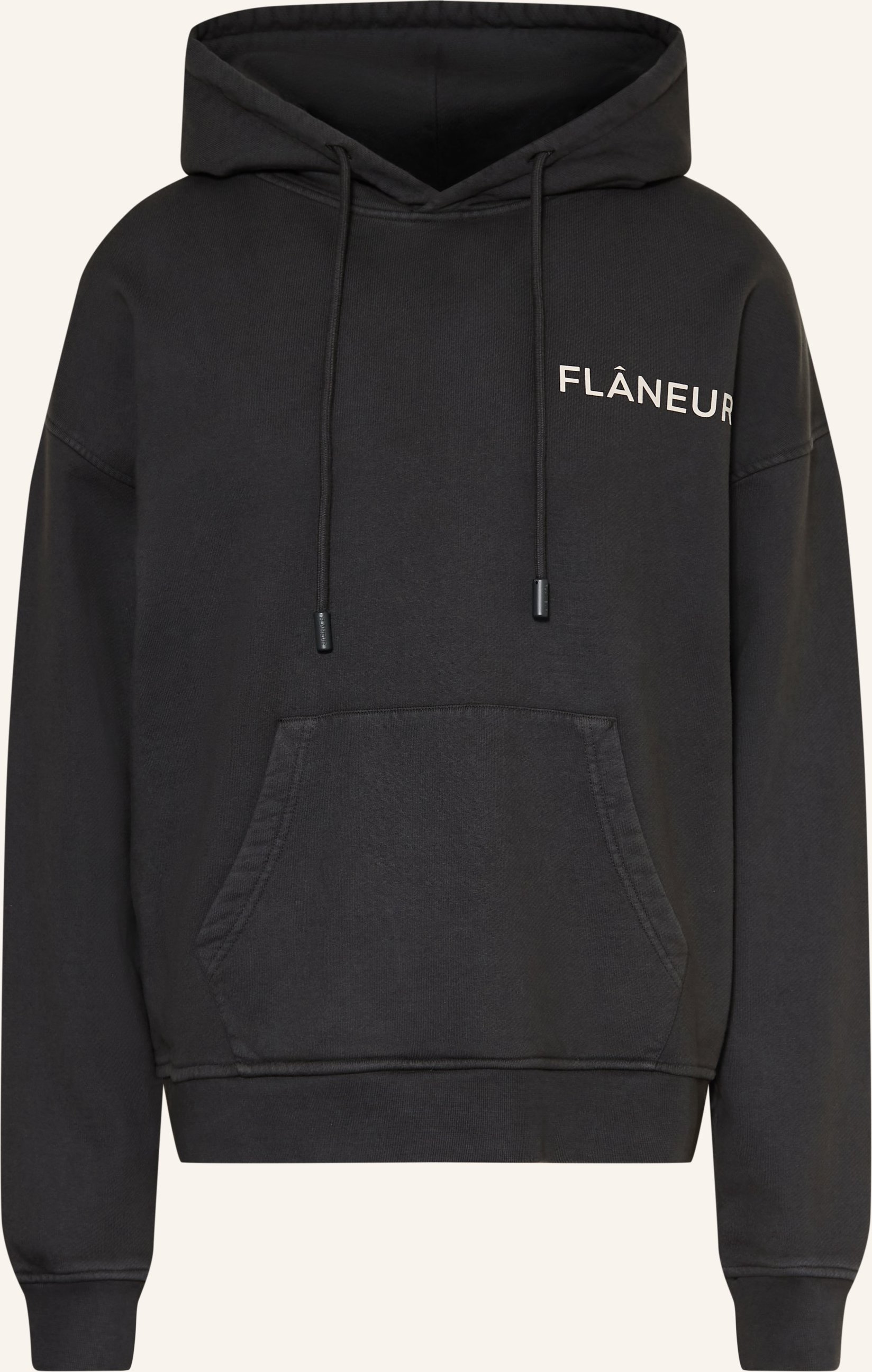 Flâneur Hoodie Double Logo schwarz