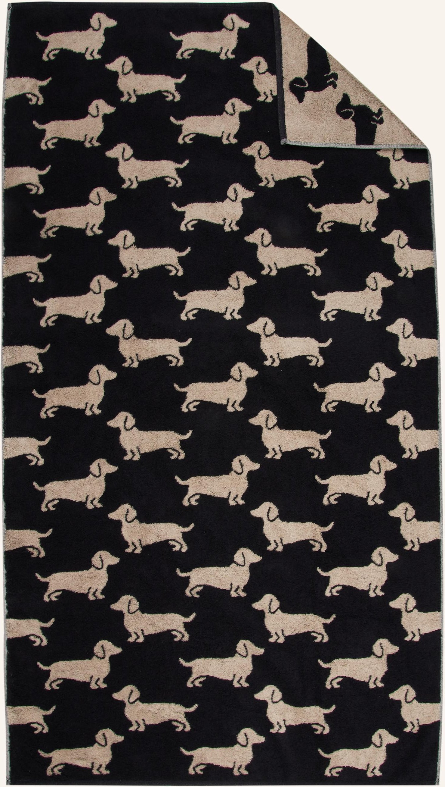 Cawö Duschtuch We Love Dogs schwarz