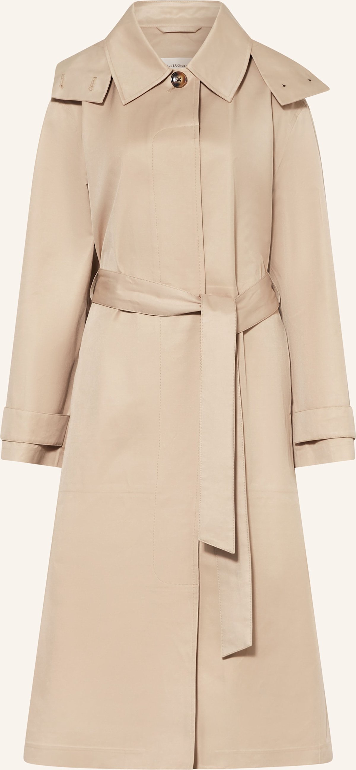 Inwear Trenchcoat Mylahliw Mit Abnehmbarer Kapuze beige