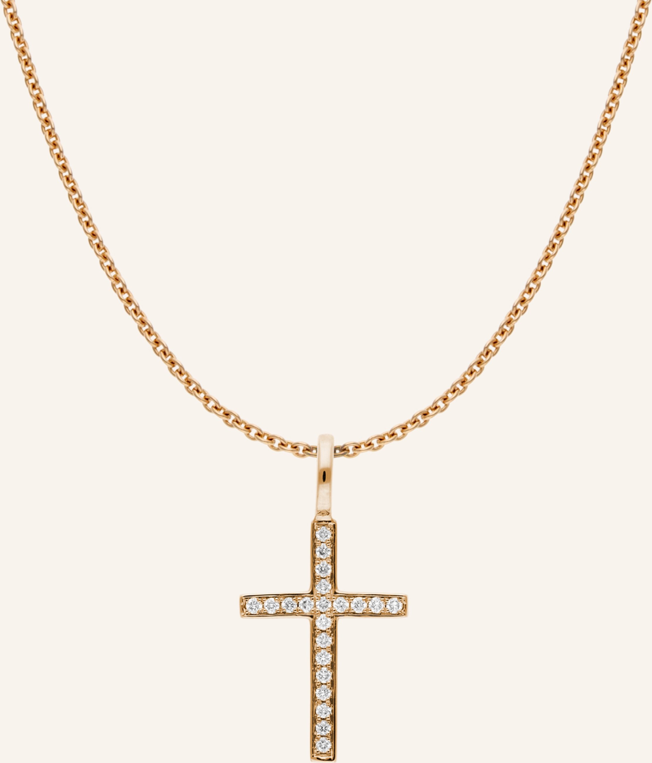 Cada Kette Small Turin Cross rosegold