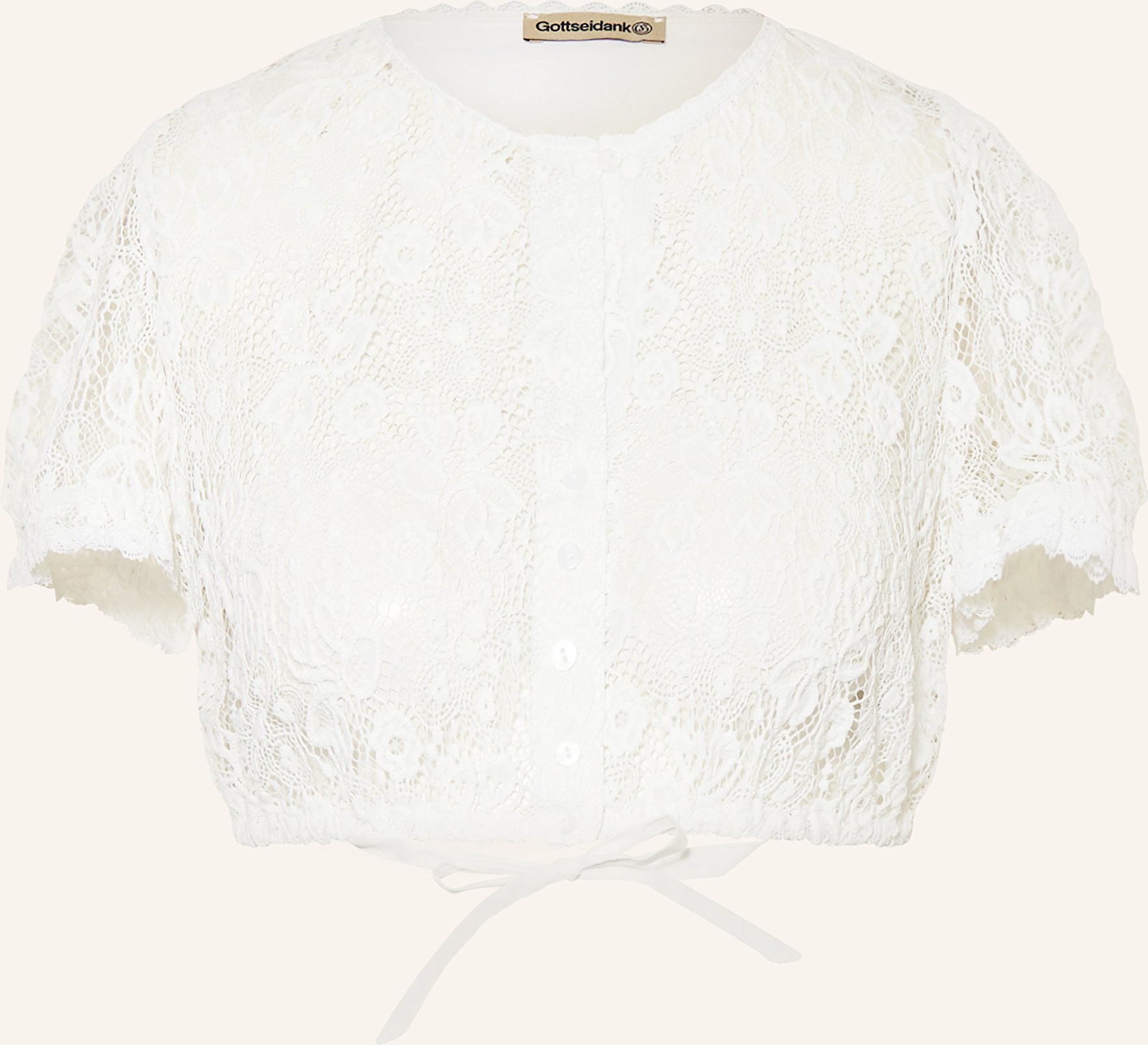 Gottseidank Dirndlbluse Victora Im Materialmix weiss