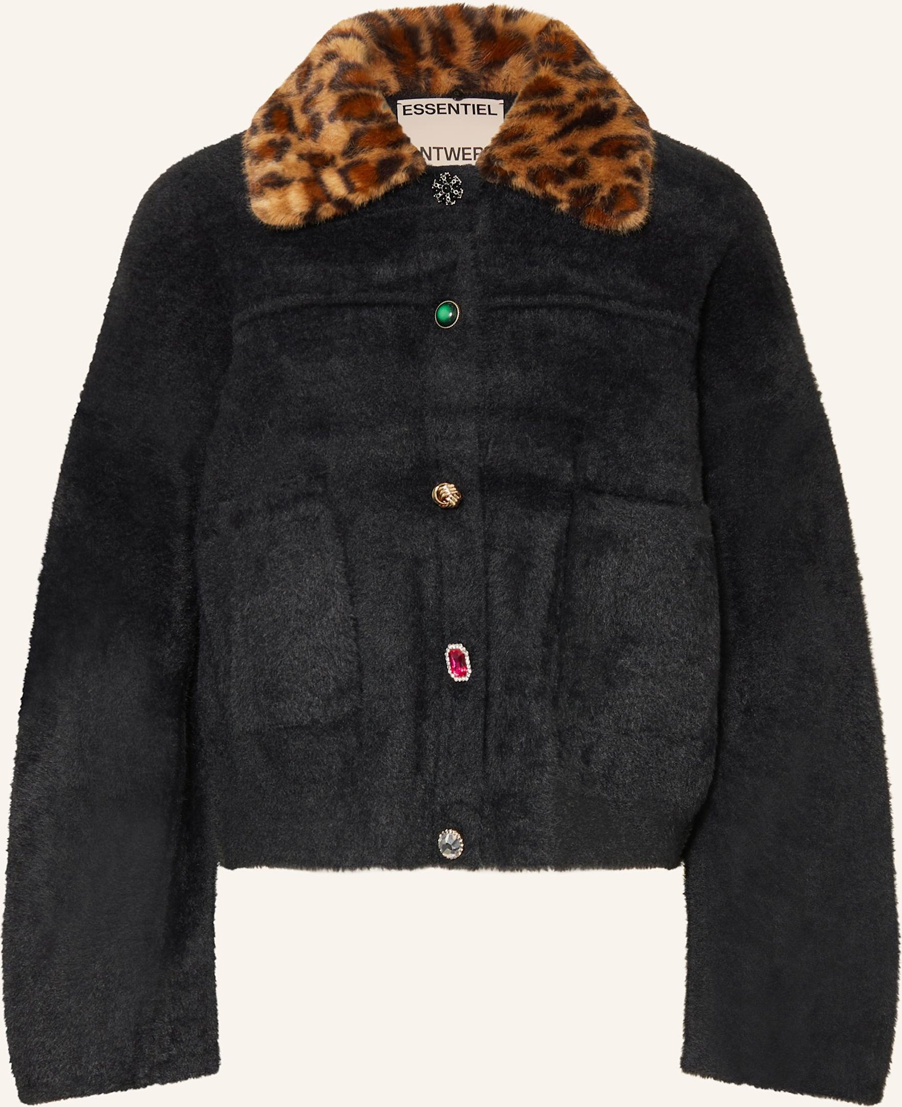 Essentiel Antwerp Kunstfell-Blouson schwarz