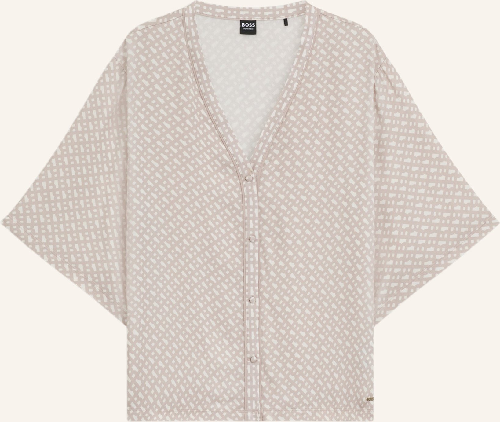 Boss Pyjama-Oberteil Sateen Aop_Top beige