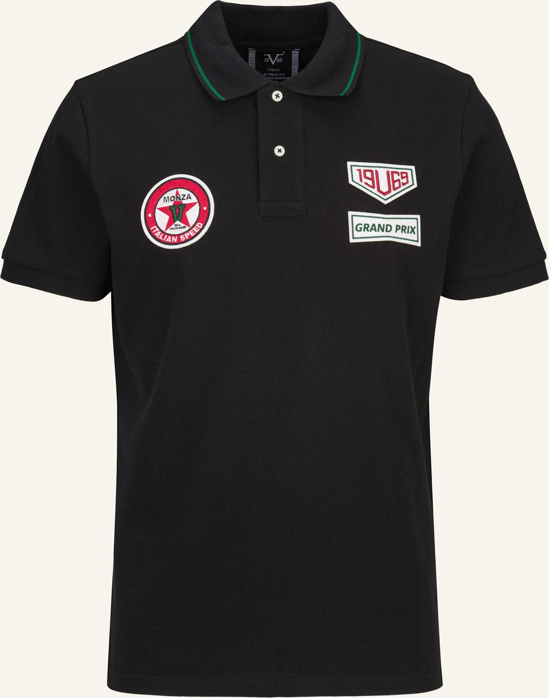 Thumbnail - 19V69 Italia Poloshirt Emilio Racing schwarz