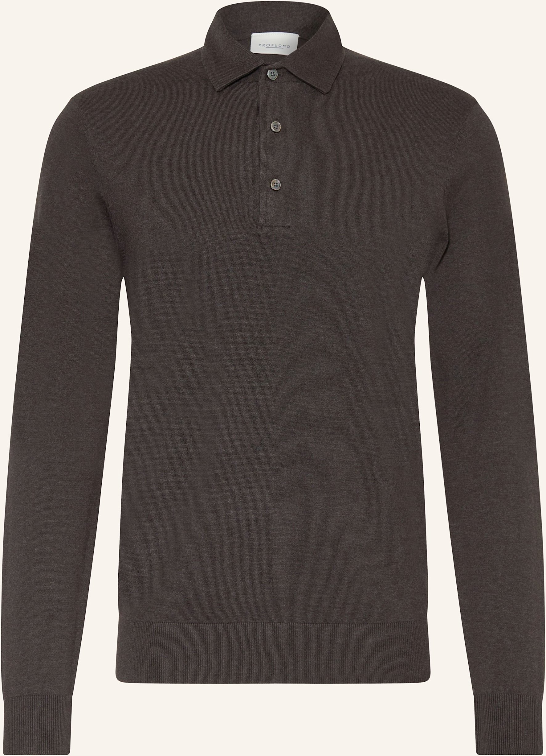 Profuomo Strick-Poloshirt braun