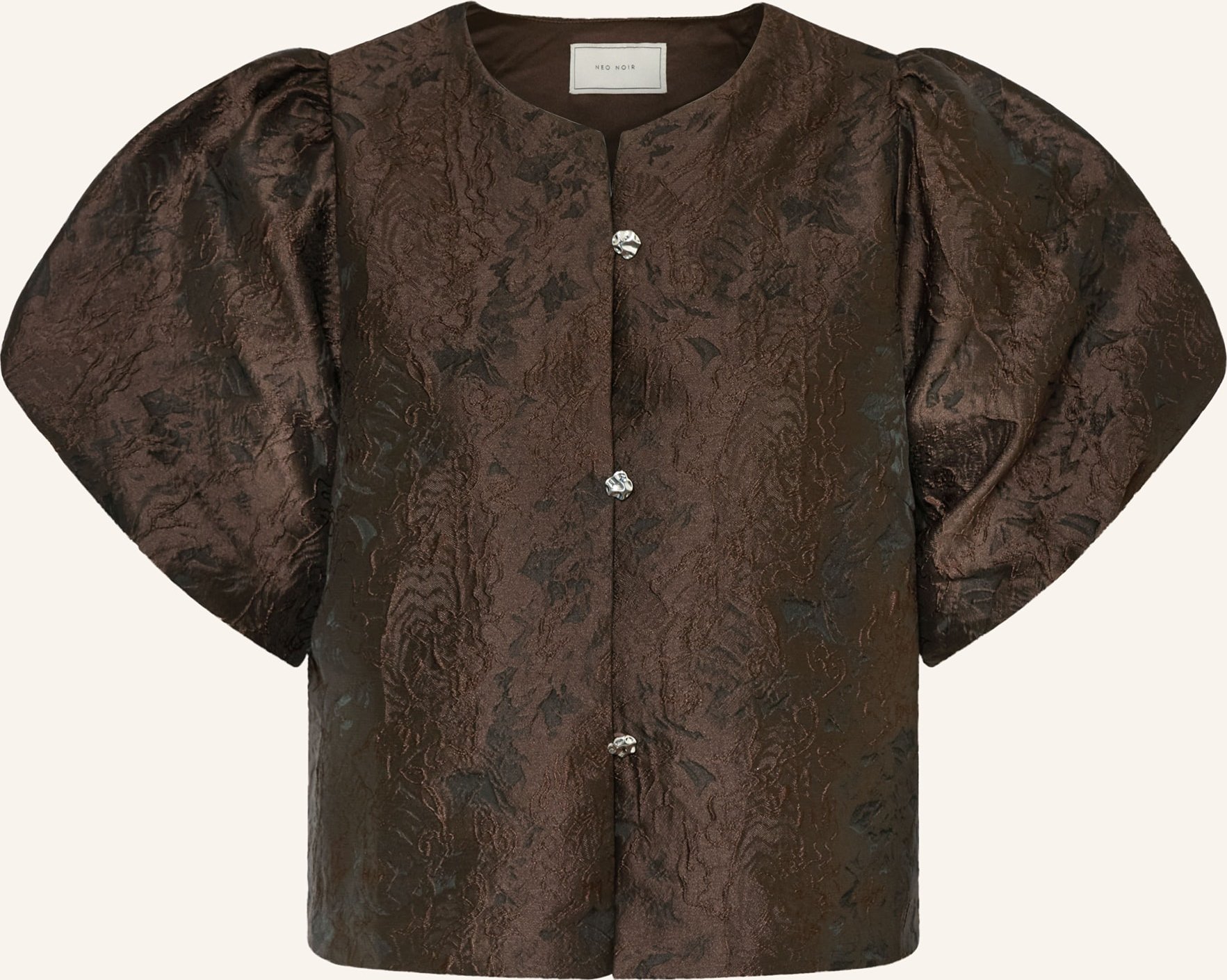 Neo Noir Jacquard-Bluse Aisa braun