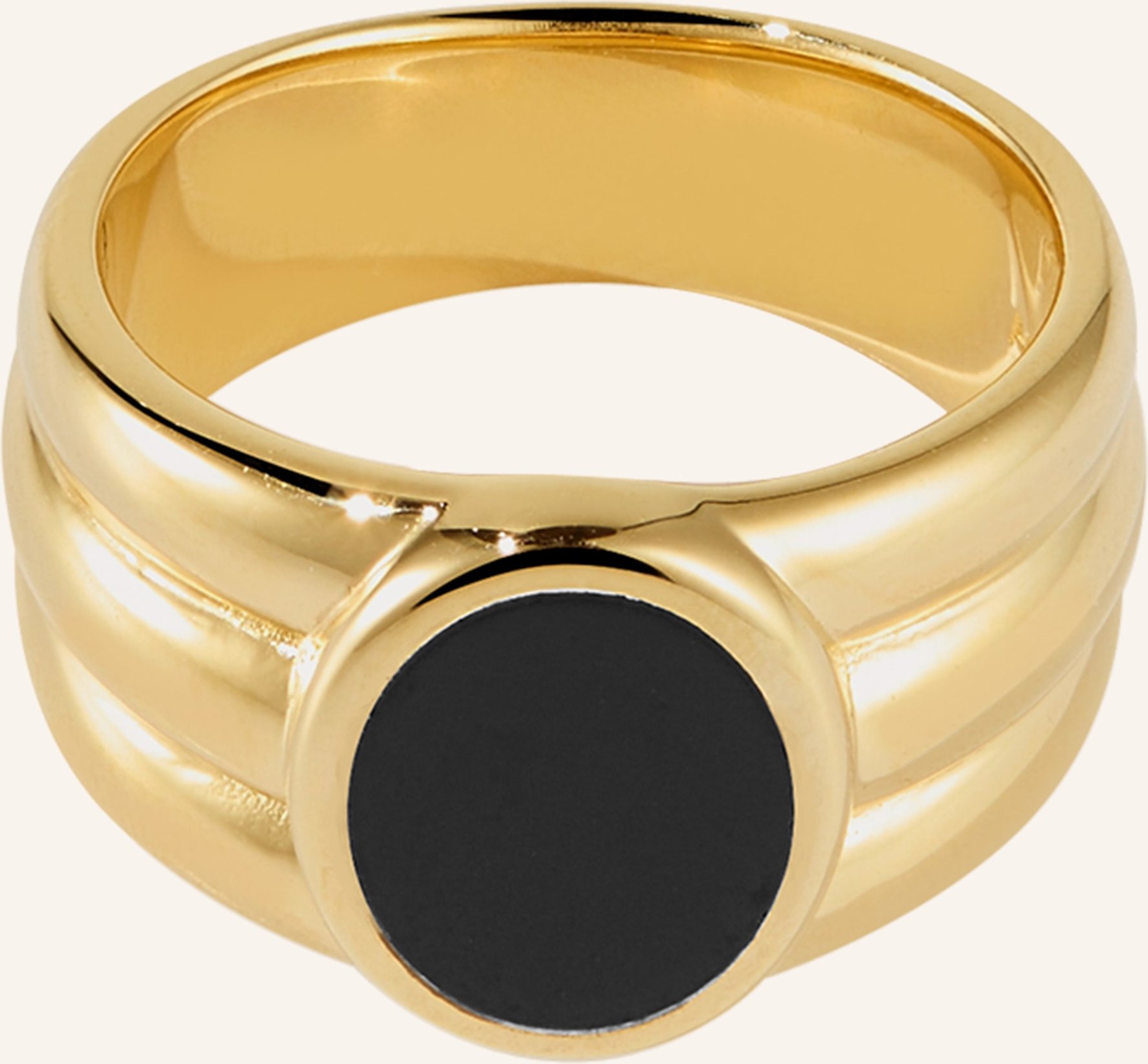 Bruna The Label Ring Benevento Mit Onyx gold