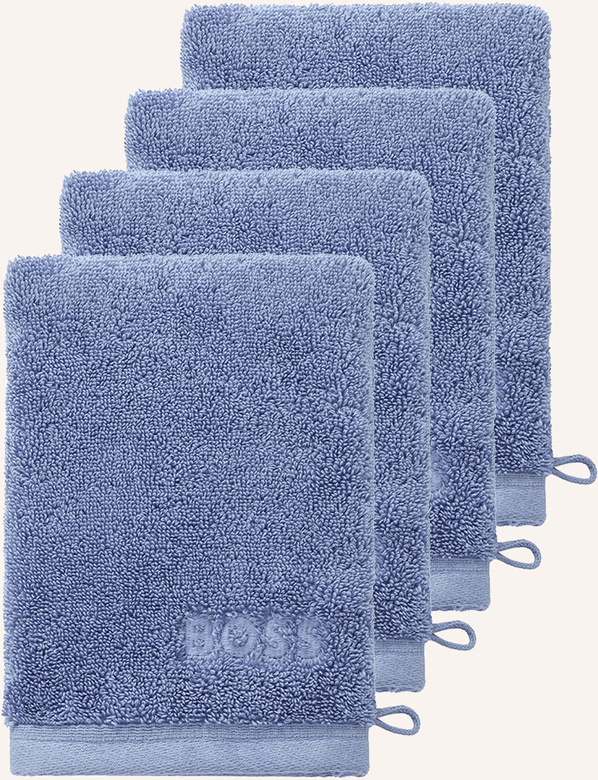 Boss Waschhandschuh 4er Set Loft blau