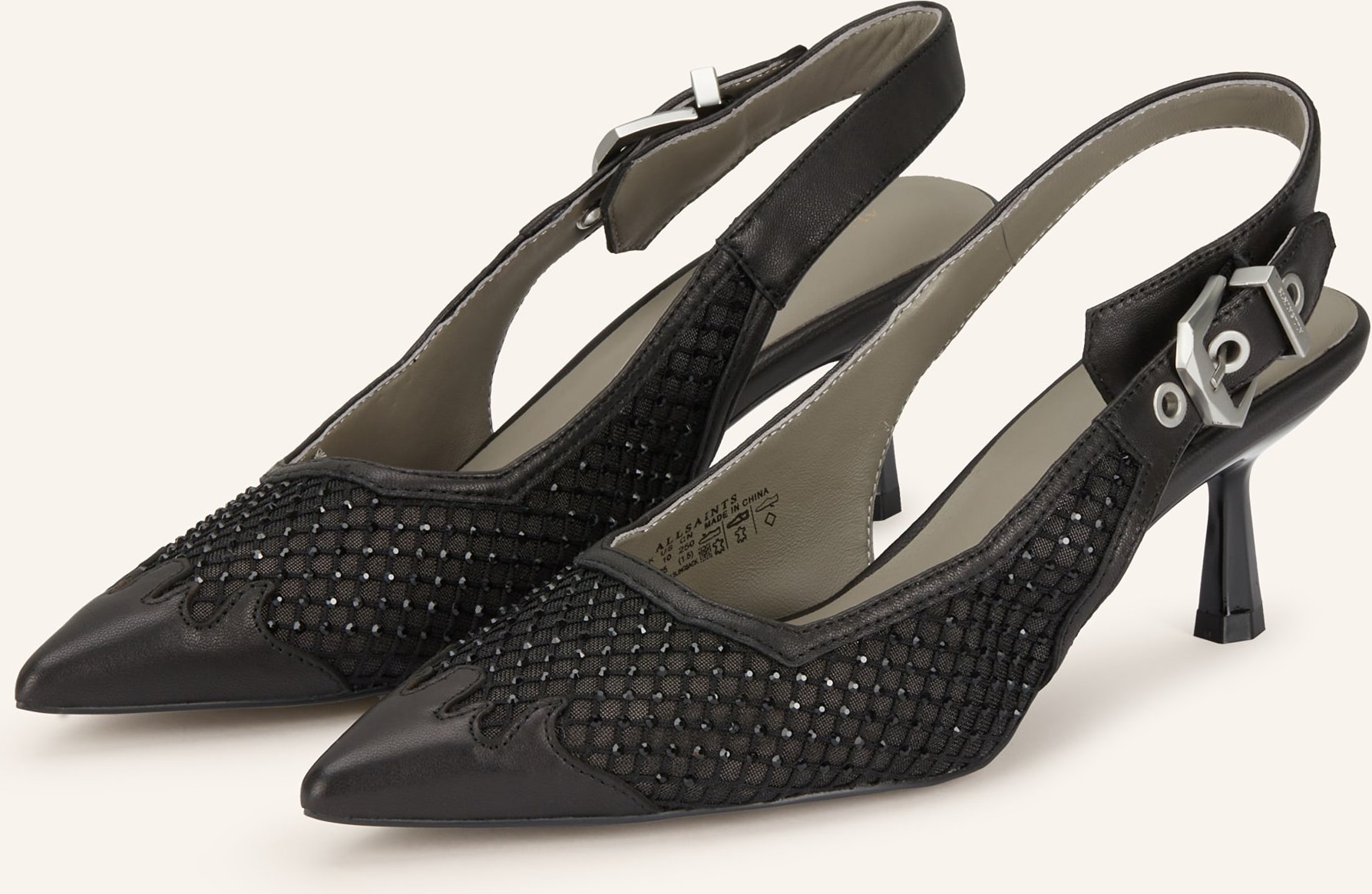 Allsaints Slingpumps Idiya Mit Schmucksteinen schwarz