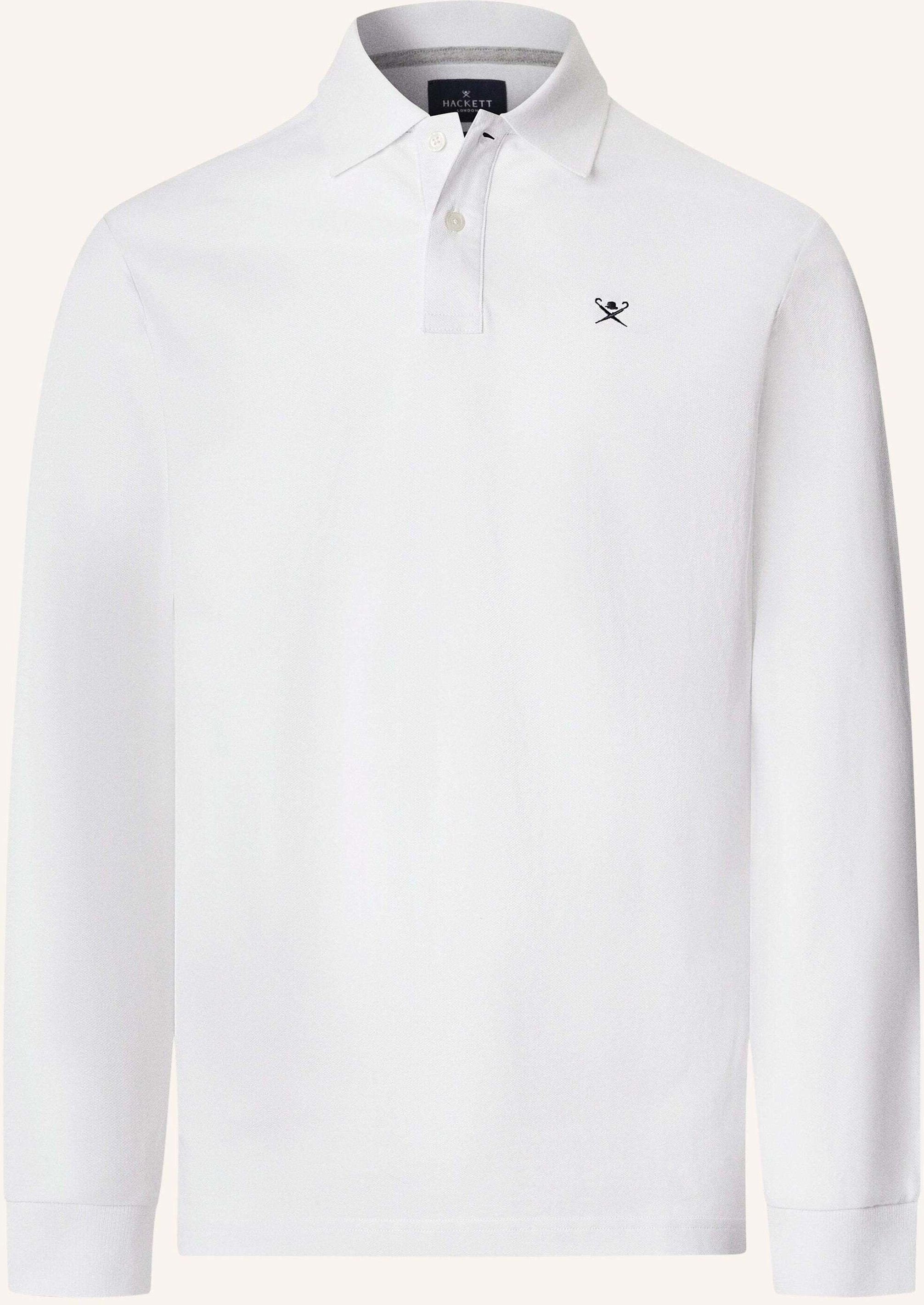 Hackett London Poloshirt Slim Fit Logo Ls weiss