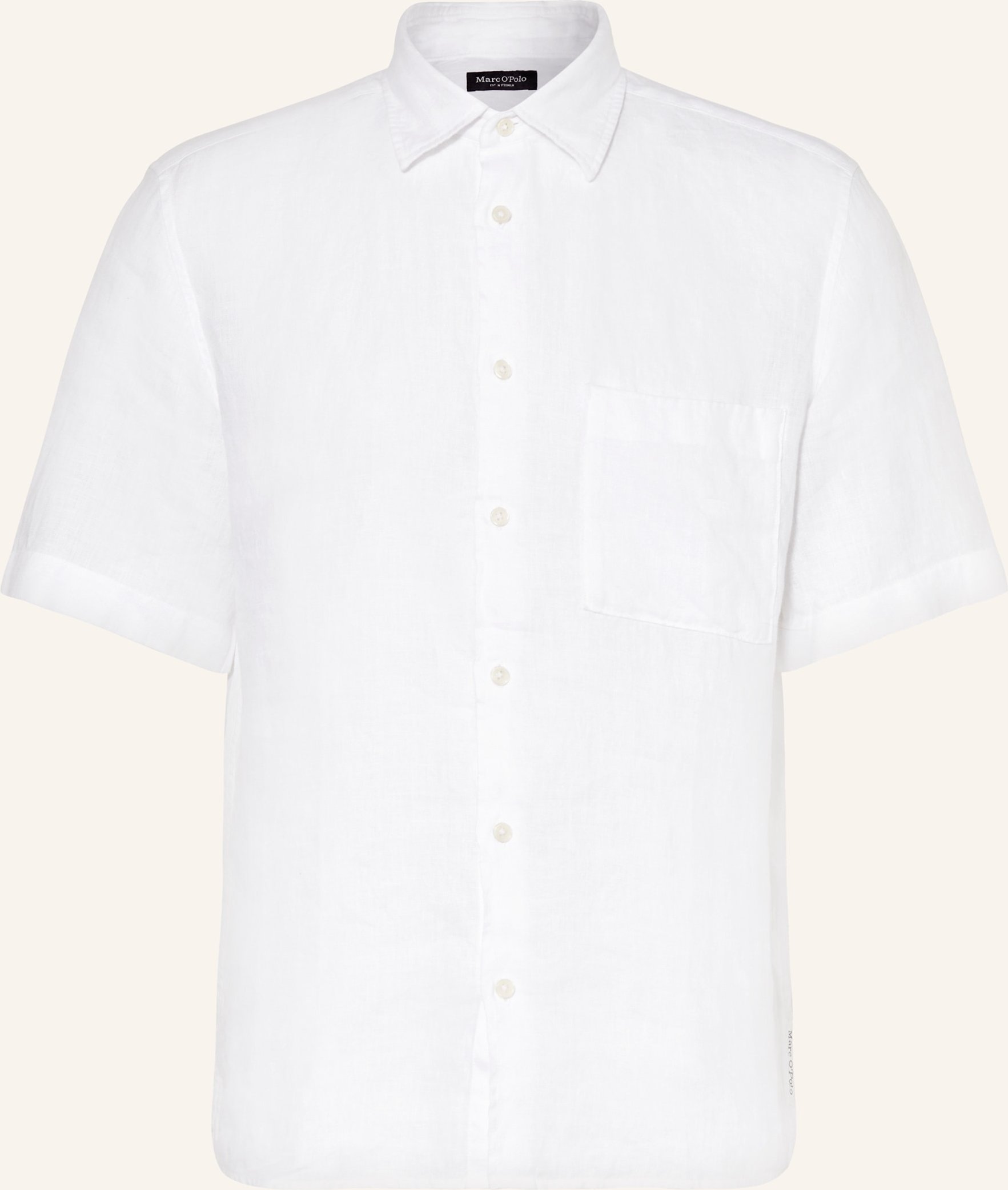 Marc O'polo Kurzarm-Hemd Regular Fit Aus Leinen weiss