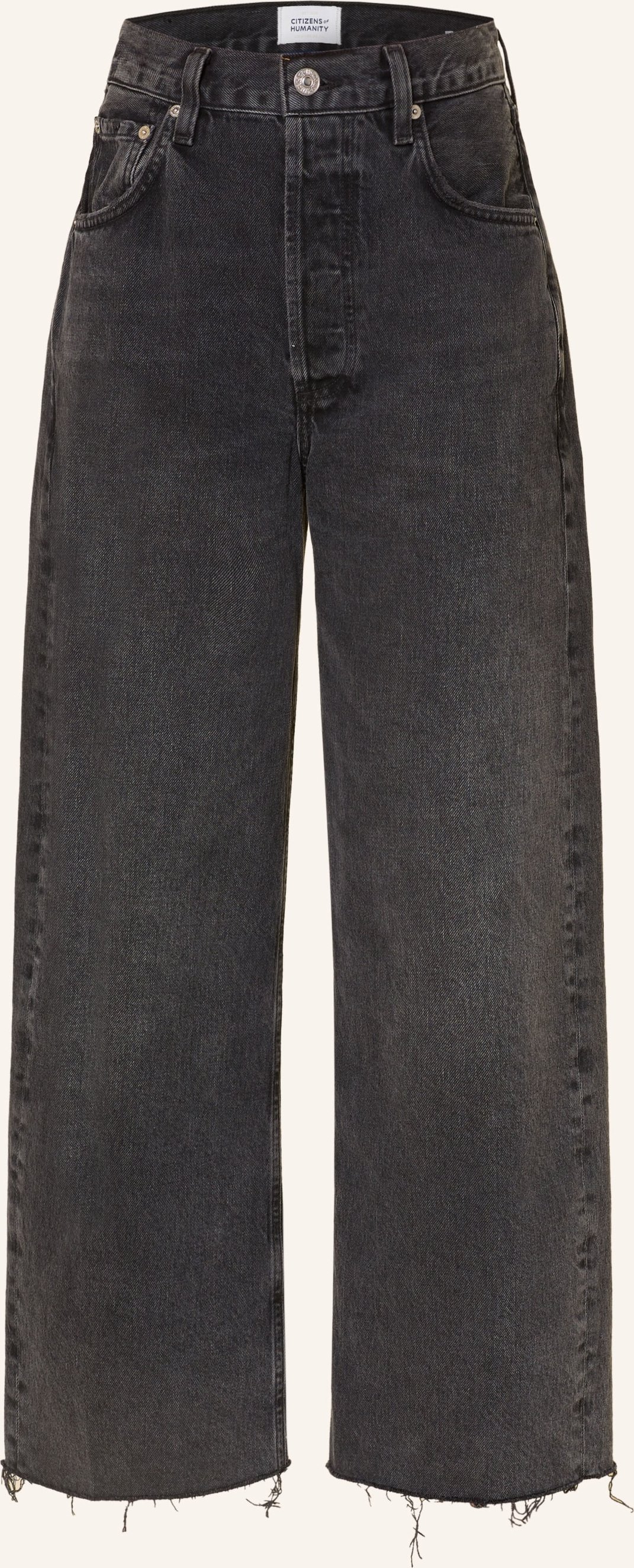 Citizens Of Humanity Cropped Jeans Ayla Raw Hem schwarz