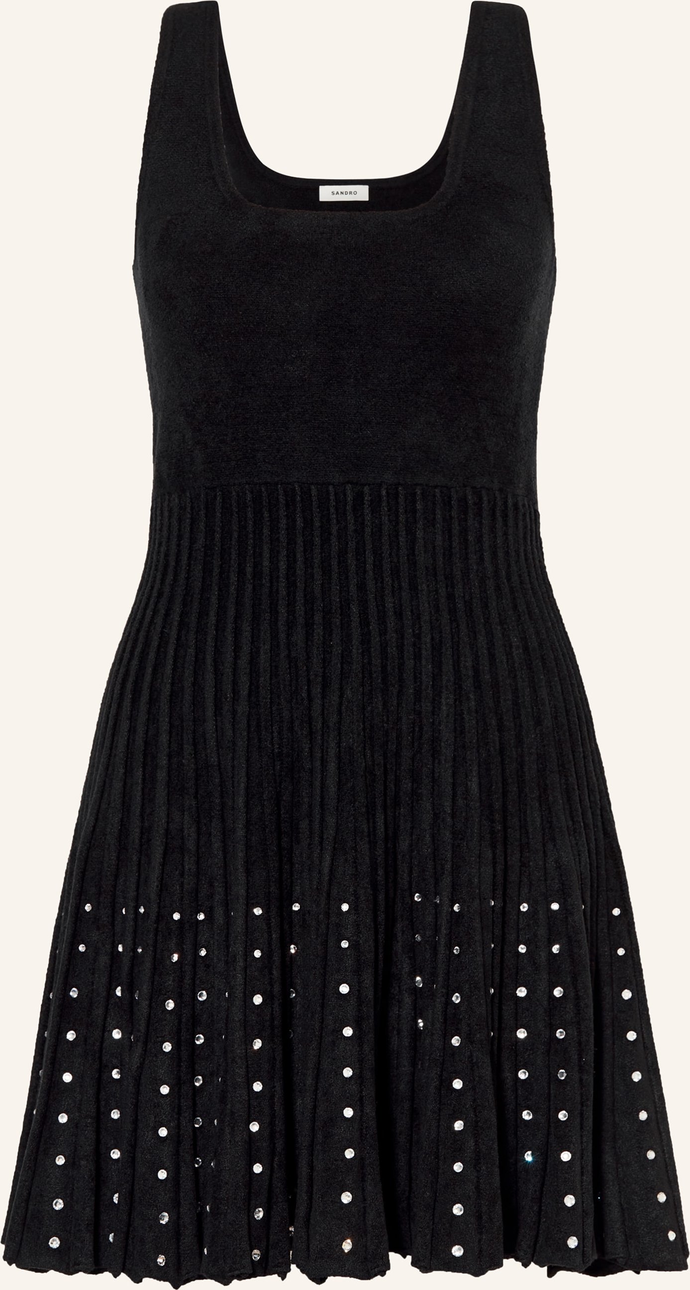 Sandro Kleid Mit Schmucksteinen schwarz