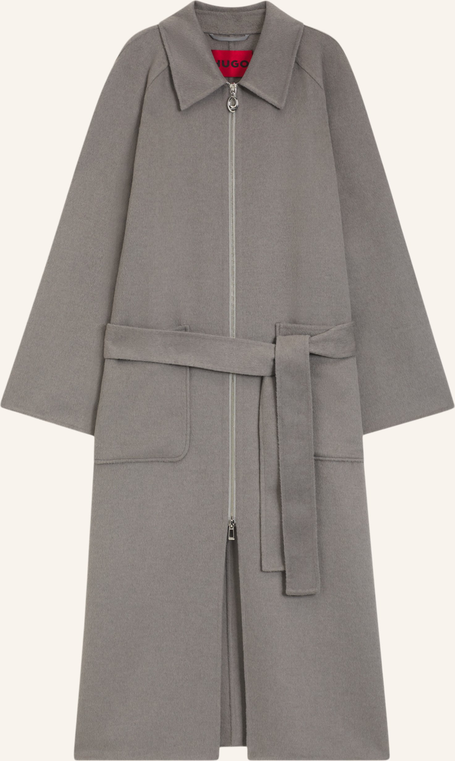 Hugo Klassischer Mantel Minetta-1_Df Relaxed Fit grau