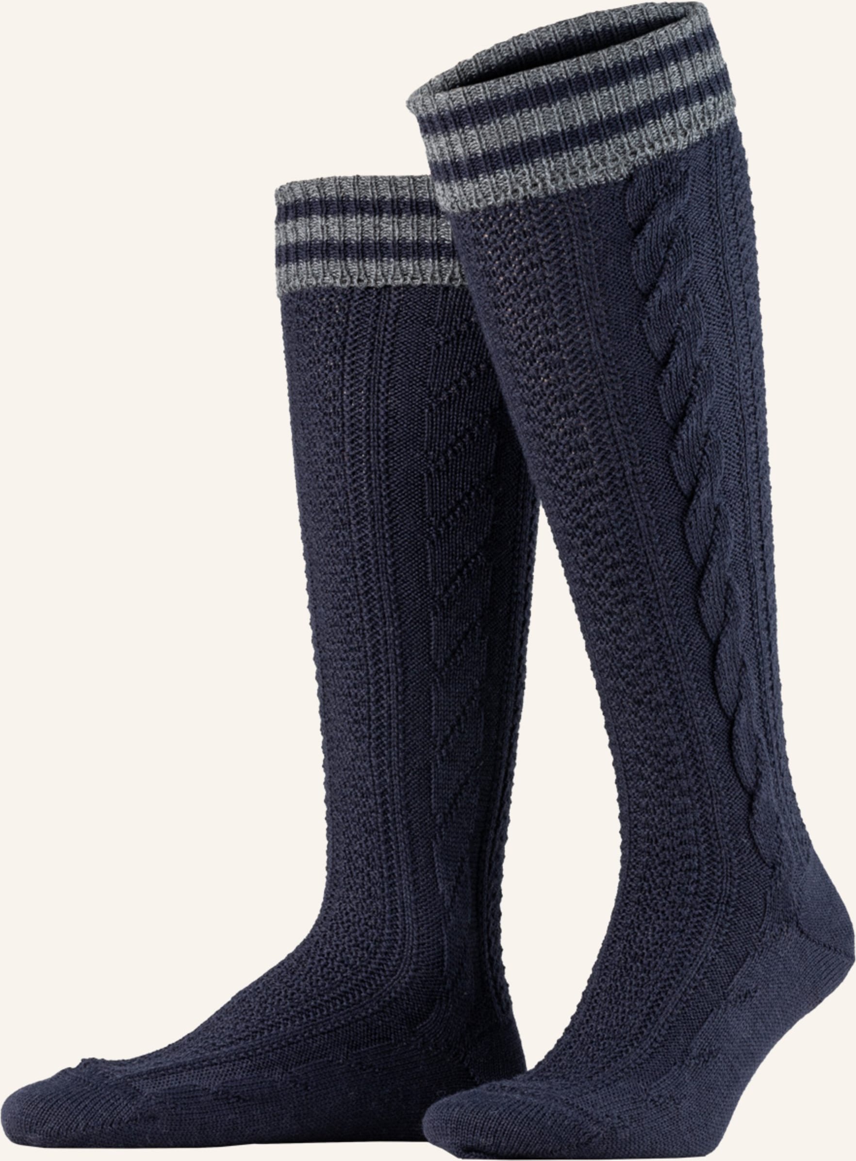Lusana Trachten-Kniestrümpfe blau