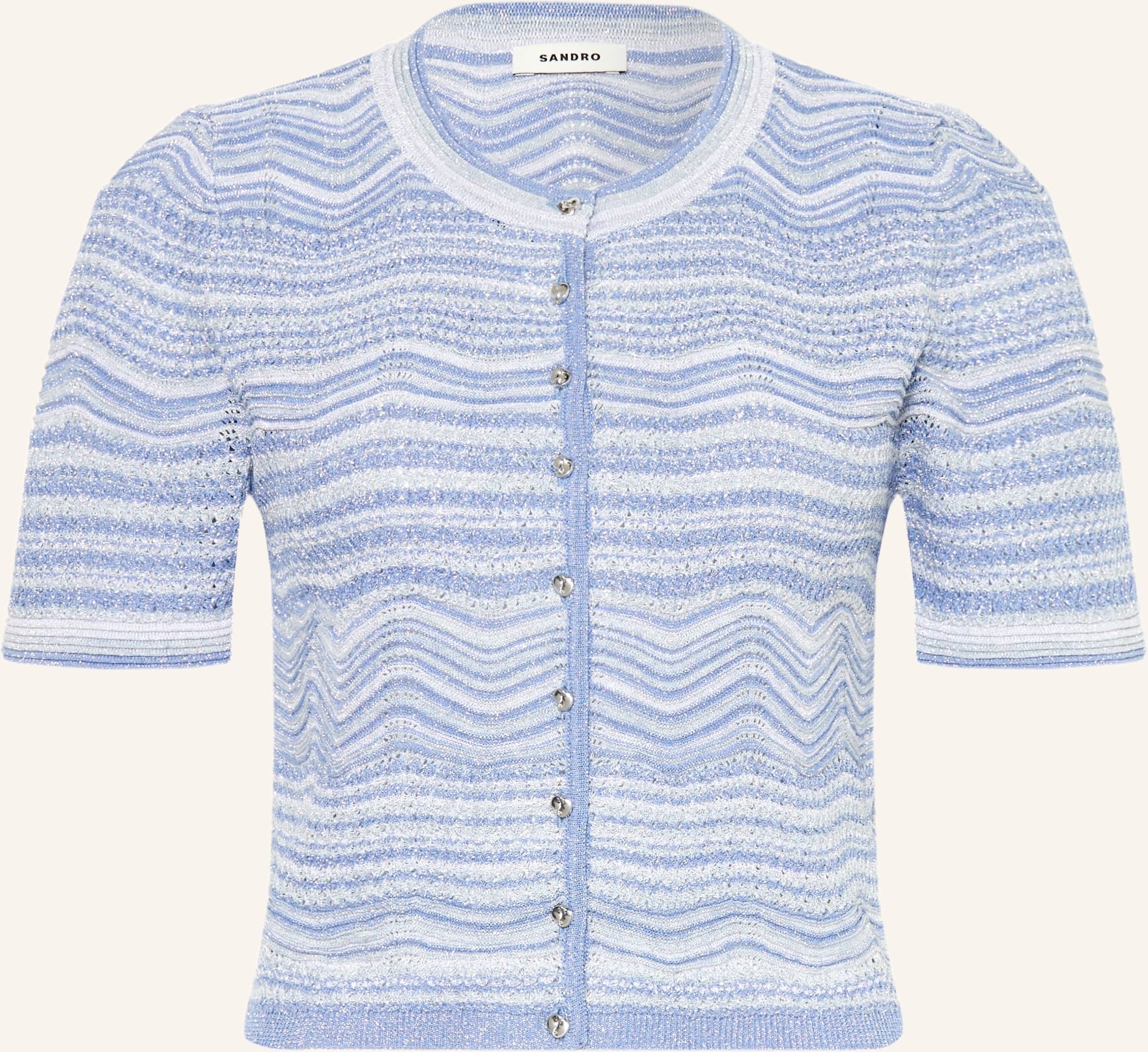 Sandro Strickjacke Mit Glitzergarn blau