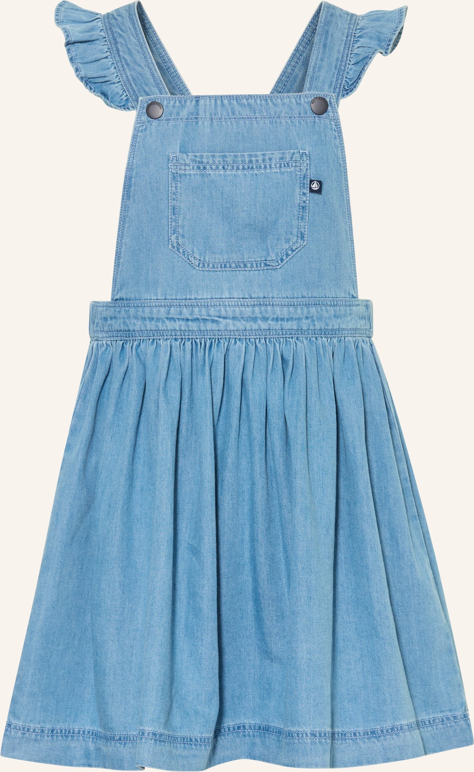 Petit Bateau Jeanskleid Mit Rüschen blau