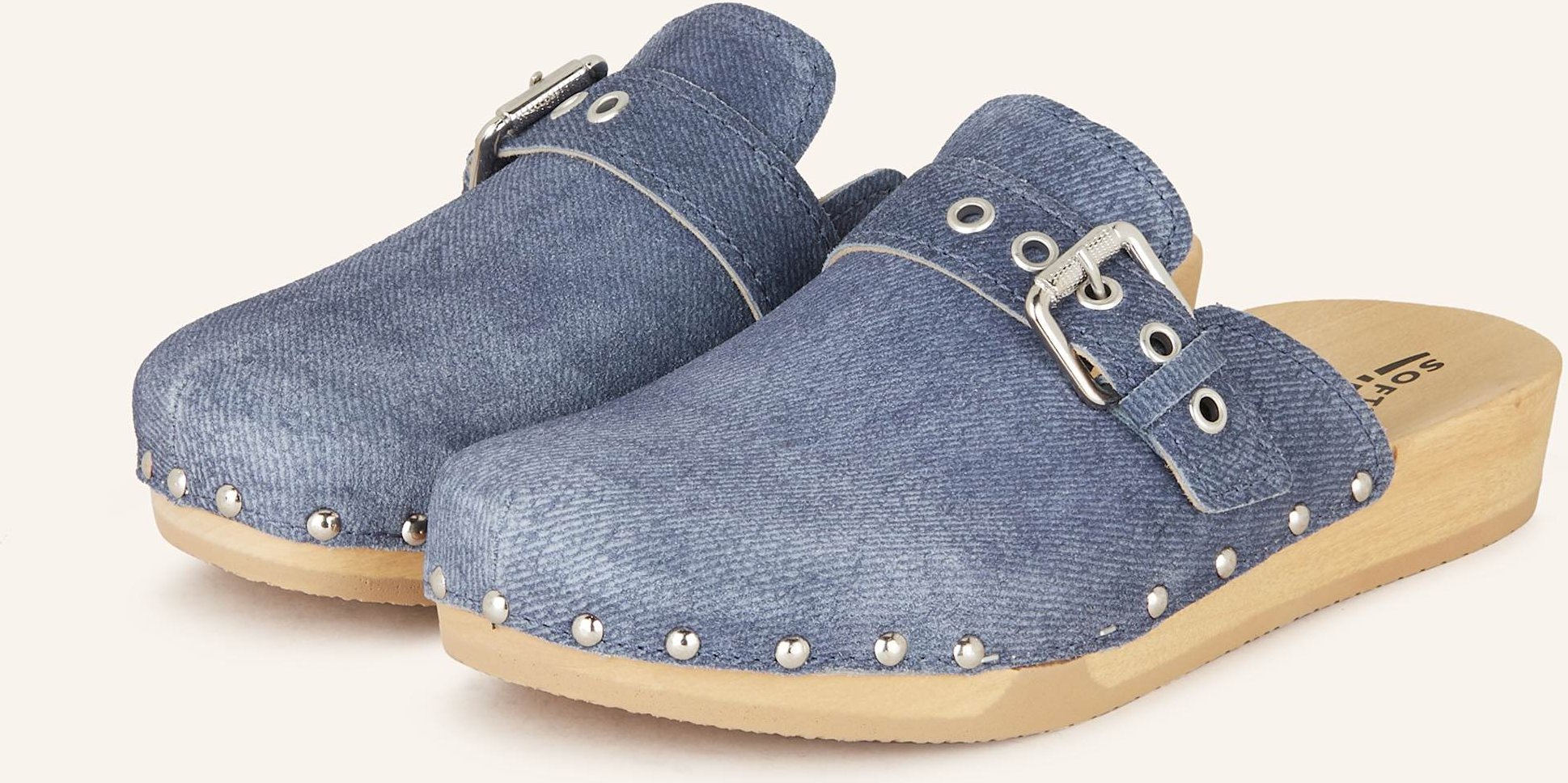 Thumbnail - Softclox Clogs Leslie Mit Nieten blau