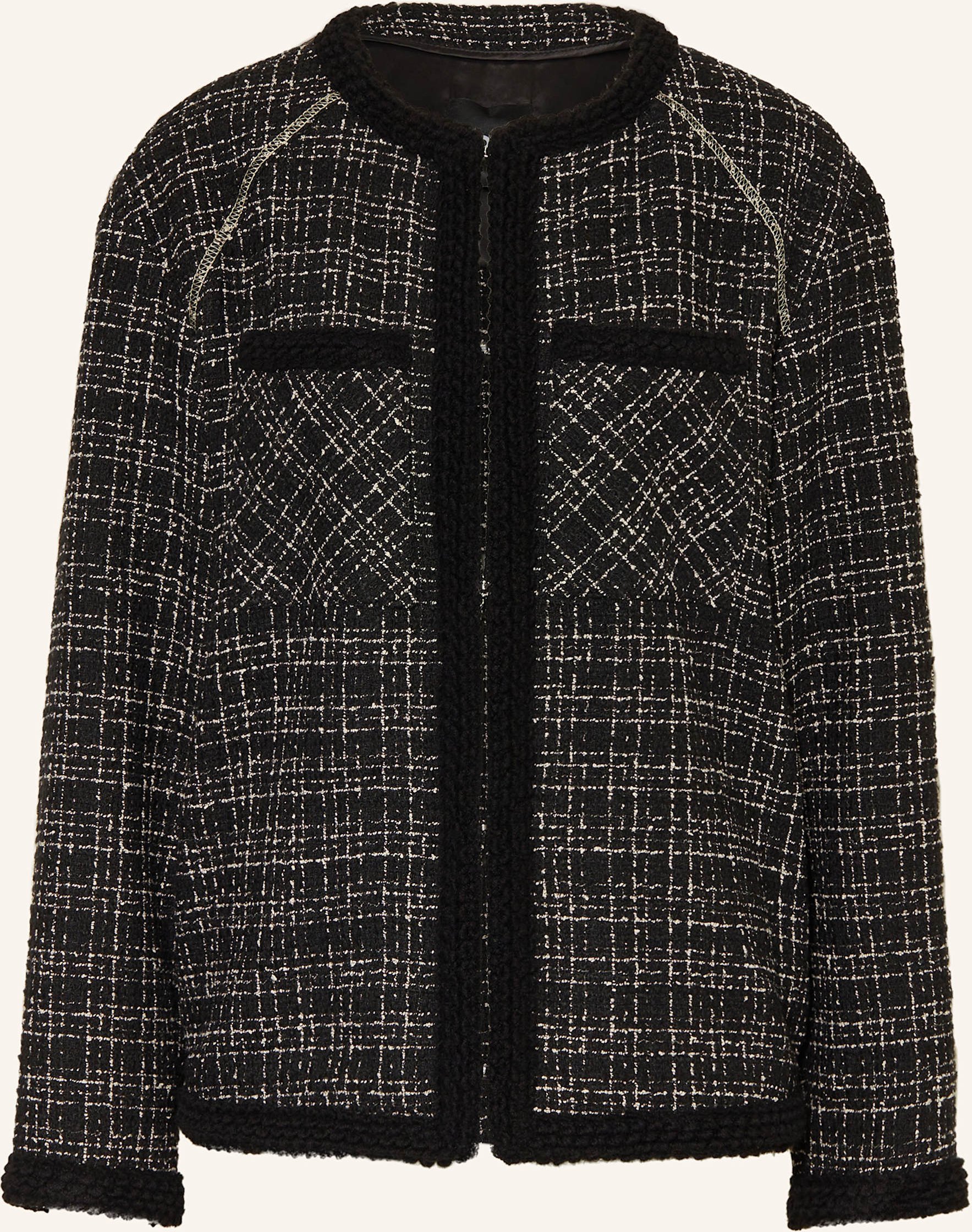 Boss Kastenjacke Jiniana Aus Tweed blau