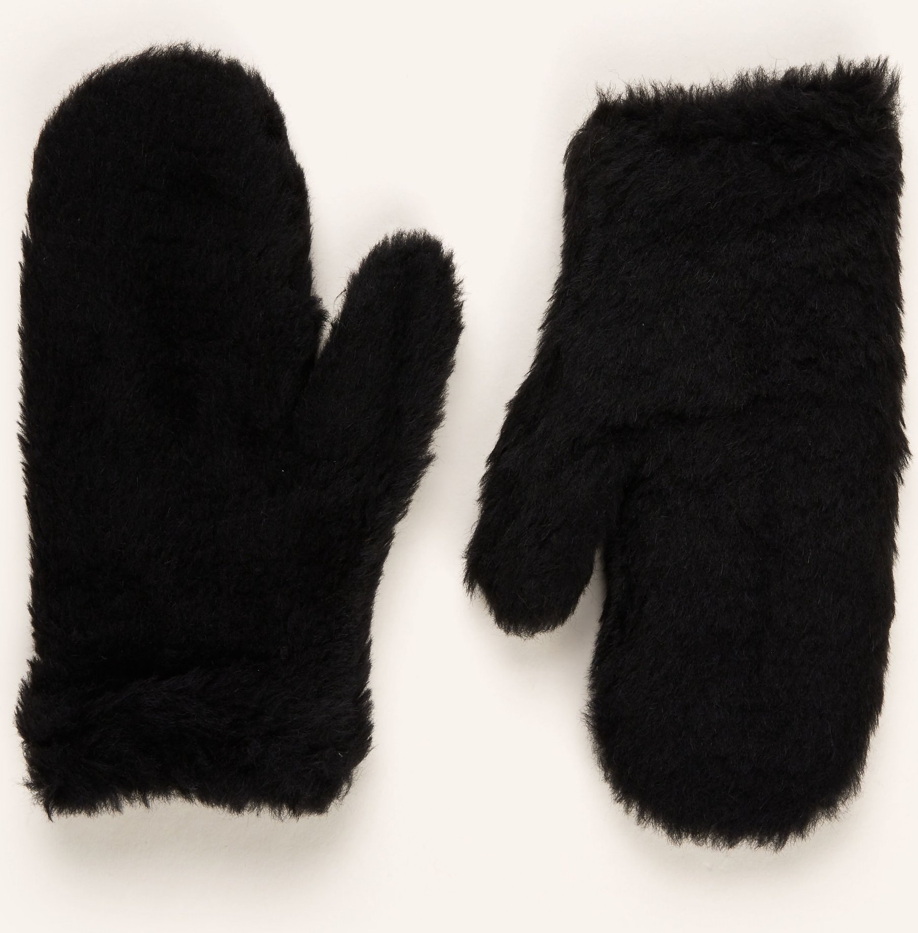 Max Mara Teddyfell-Fäustlinge Ombrato Mit Alpaka schwarz