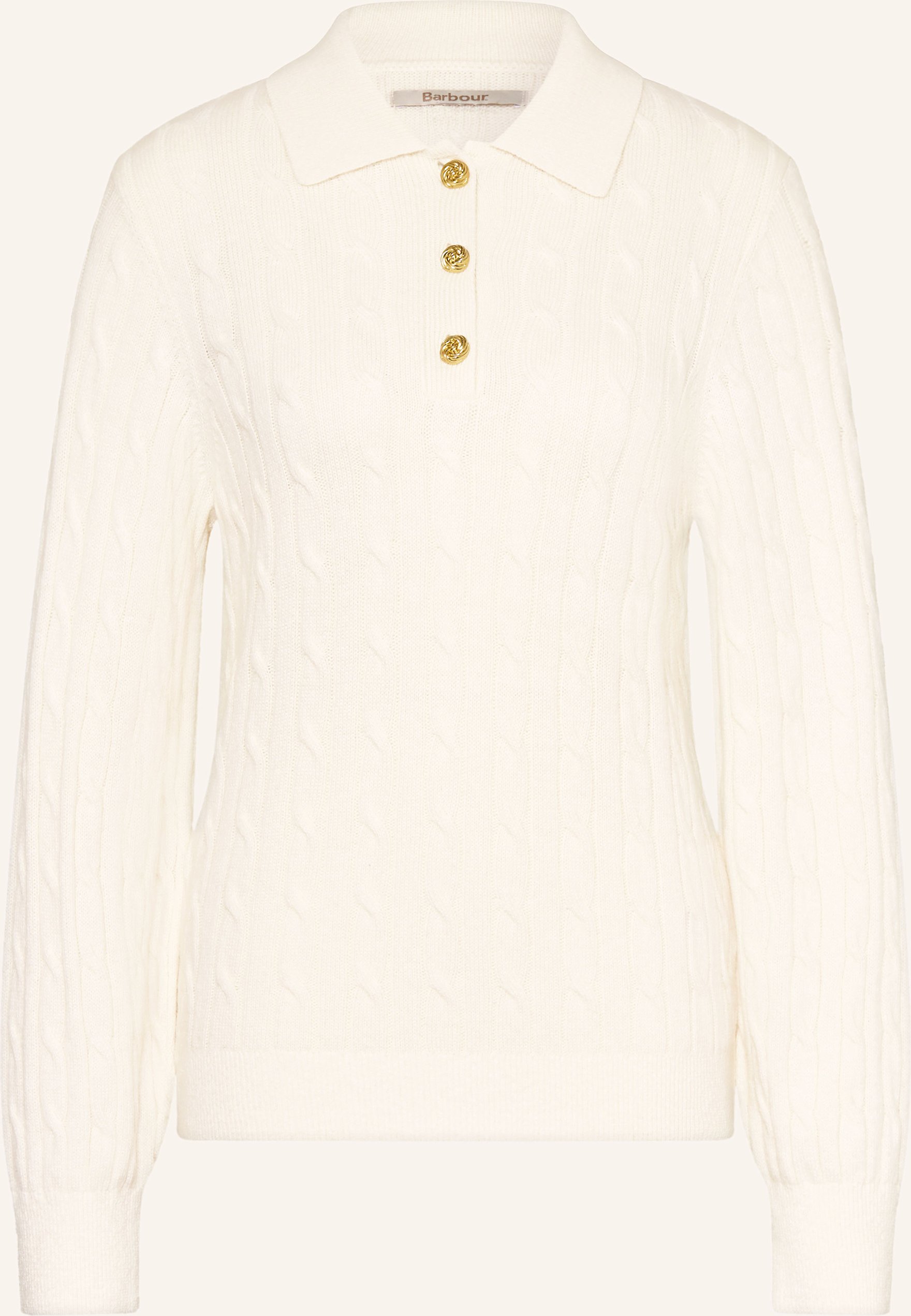 Barbour Strick-Poloshirt Evie weiss