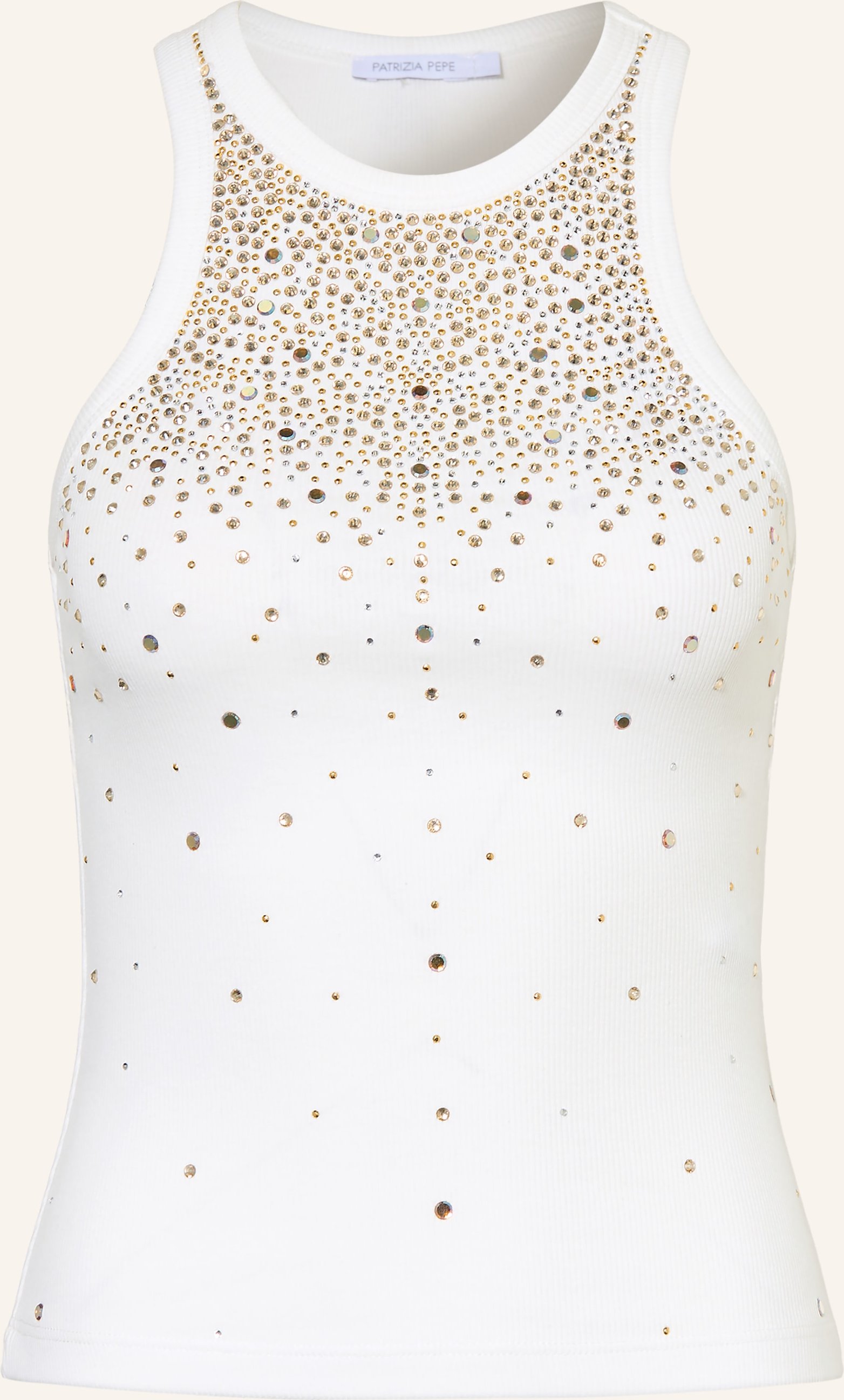 Patrizia Pepe Top Mit Schmucksteinen weiss