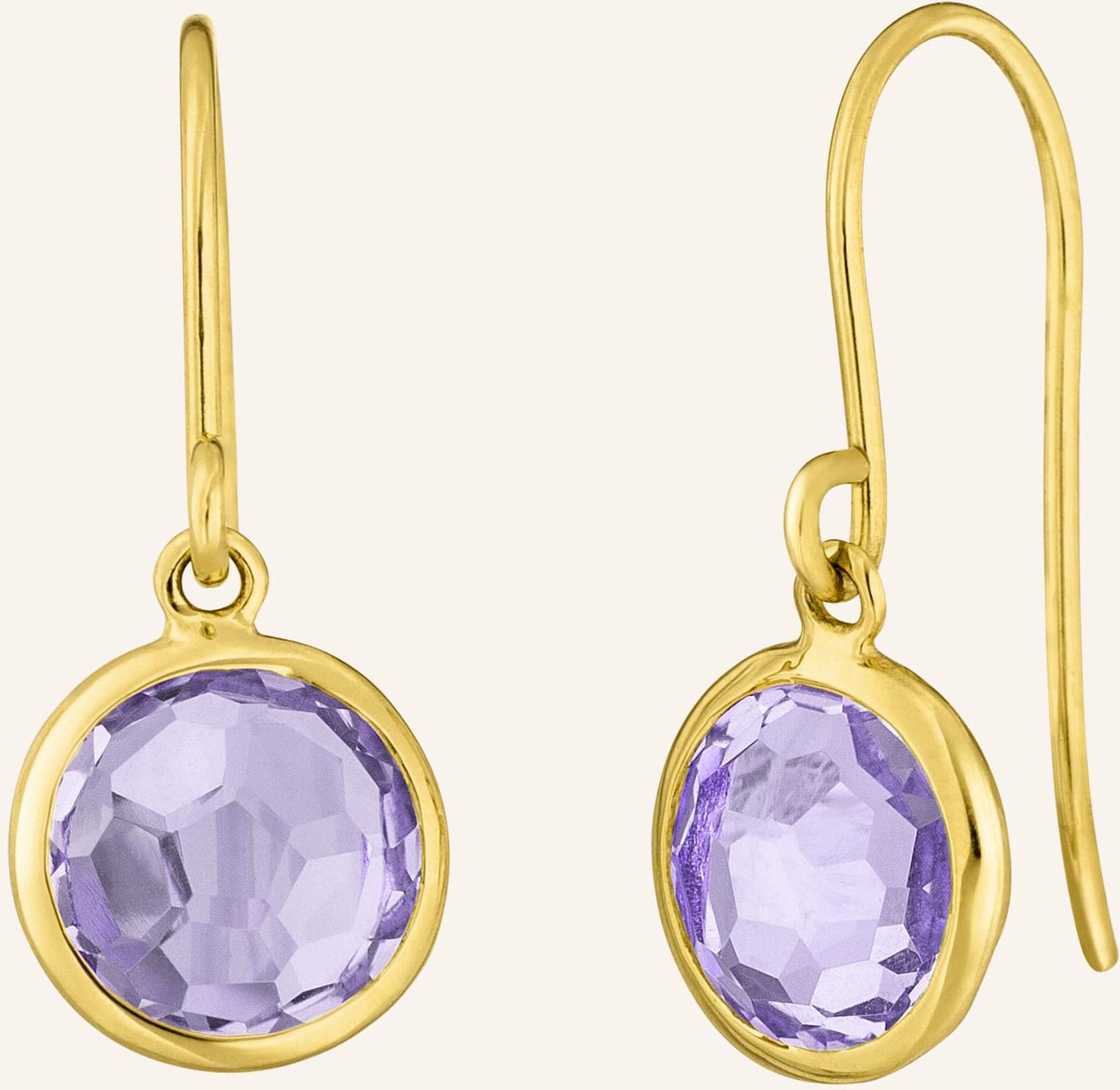 Leaf Ohrhänger Amethyst Aus 14 Karat Gelbgold gold